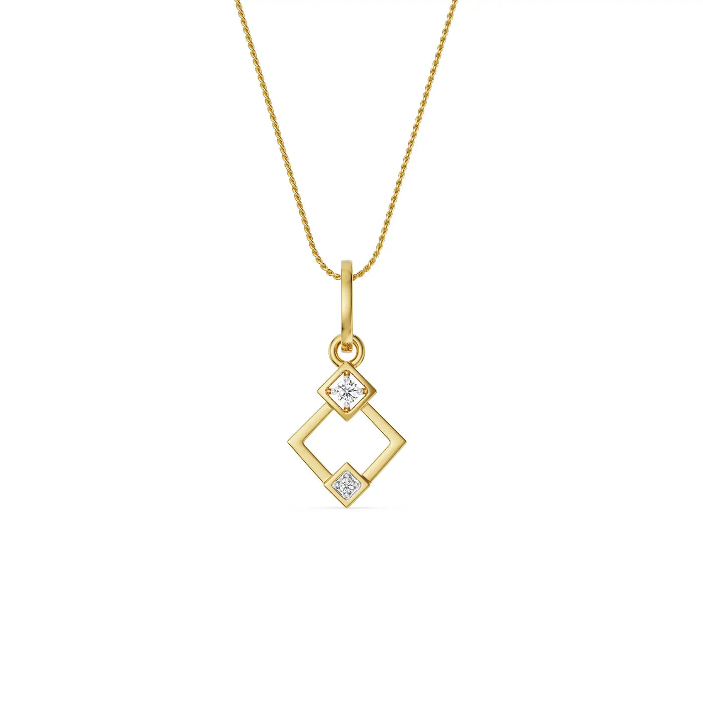 Geometric Glistening Lab Grown Diamond Pendant