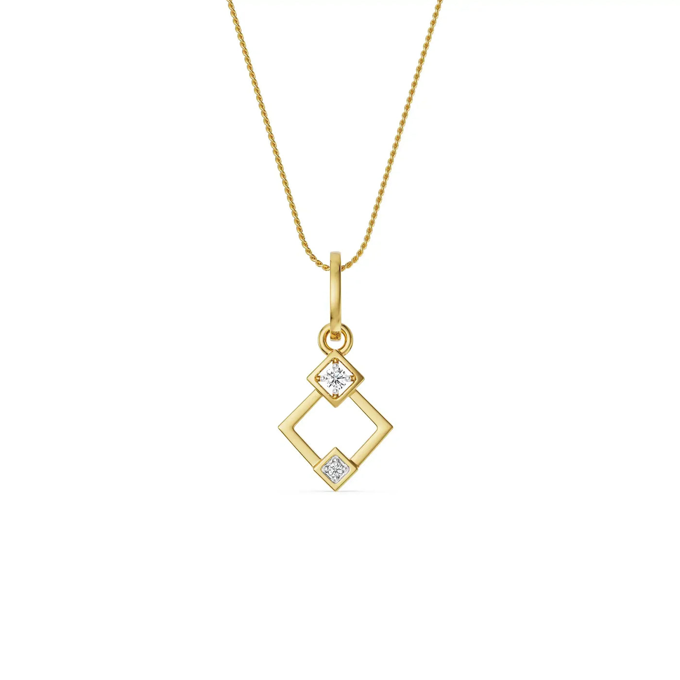 Geometric Glistening Lab Grown Diamond Pendant 9KT
