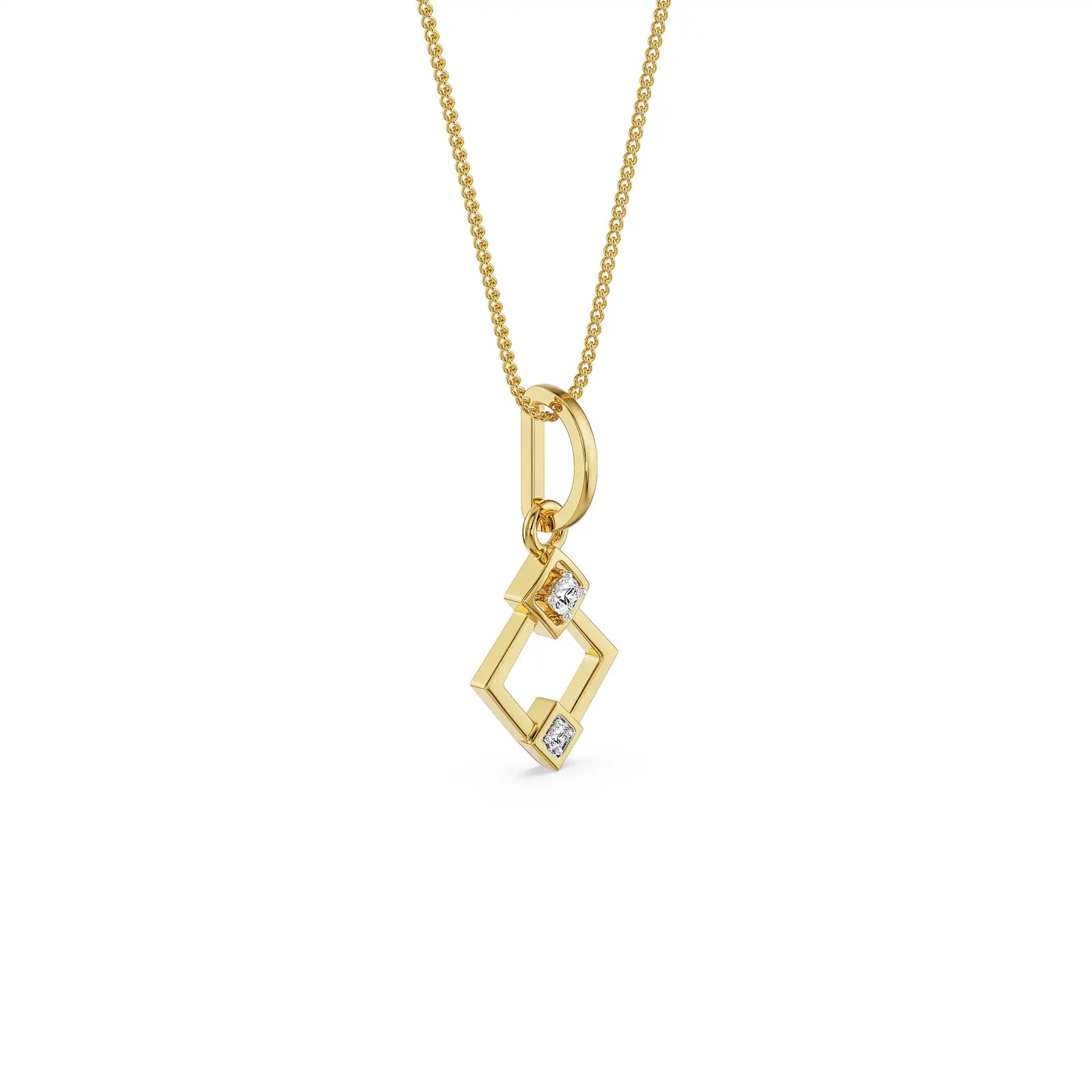 Geometric Glistening Lab Grown Diamond Pendant_in-stock