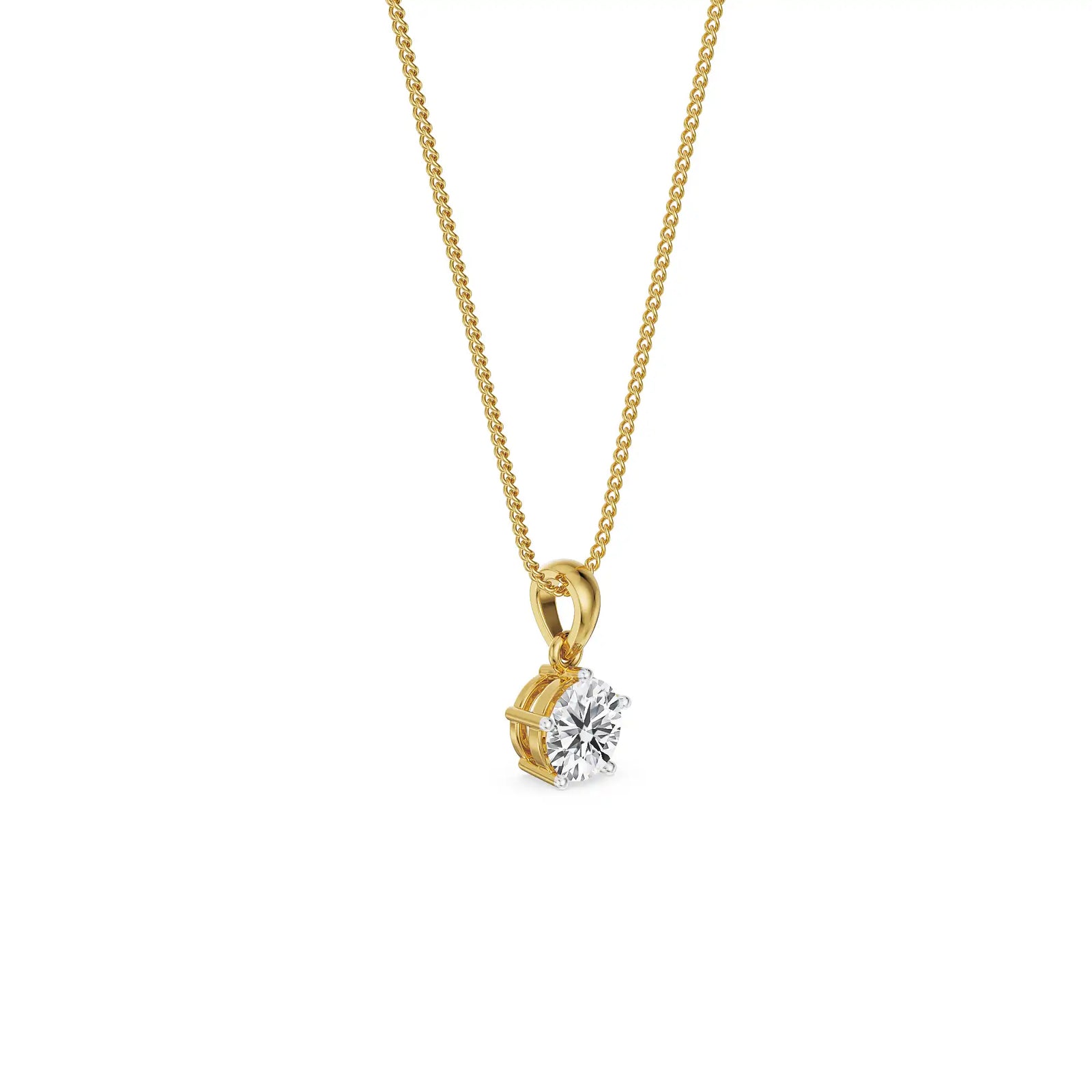 1 CT Round Diamond Pendant Side view