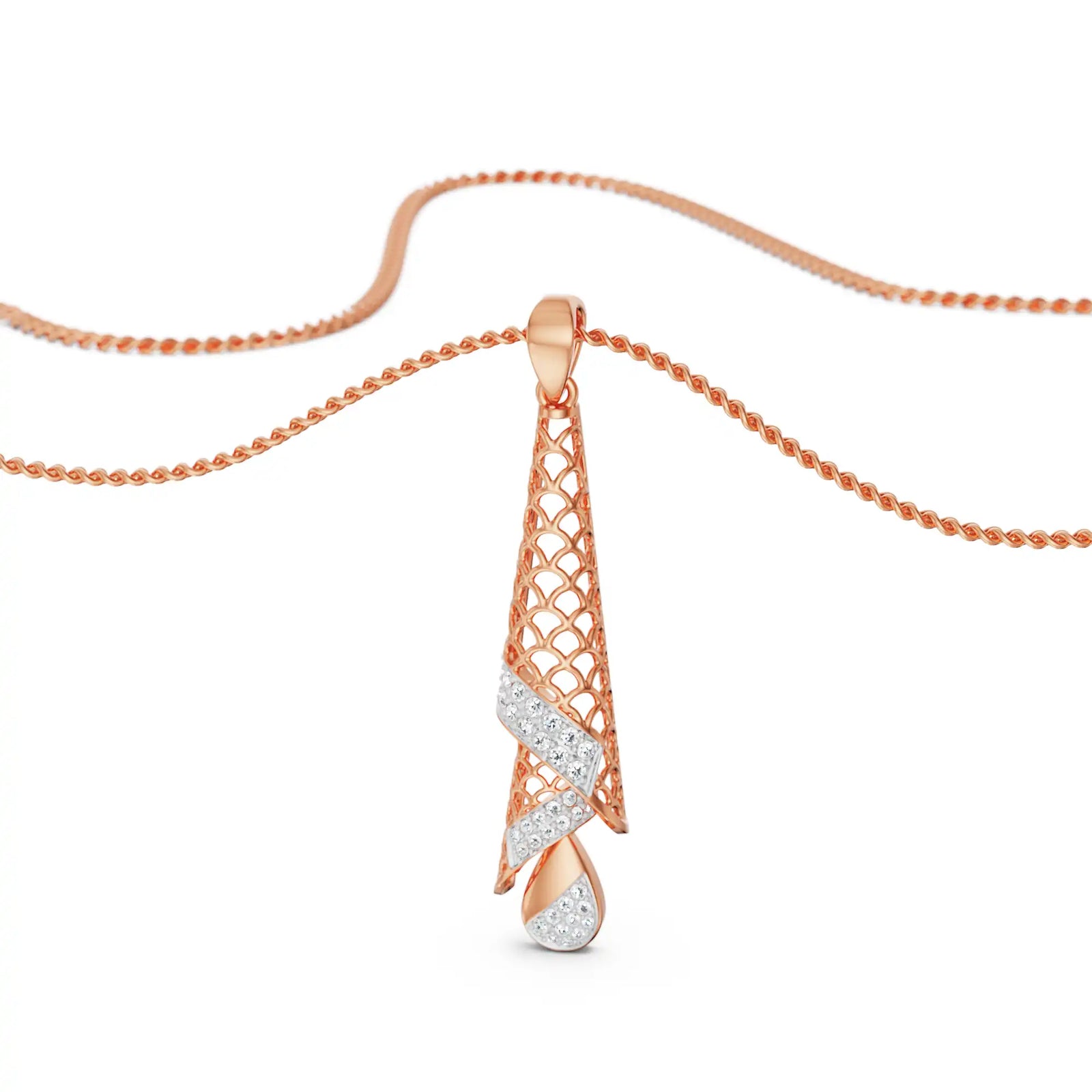 Opulent Diamond Drop Pendant front view