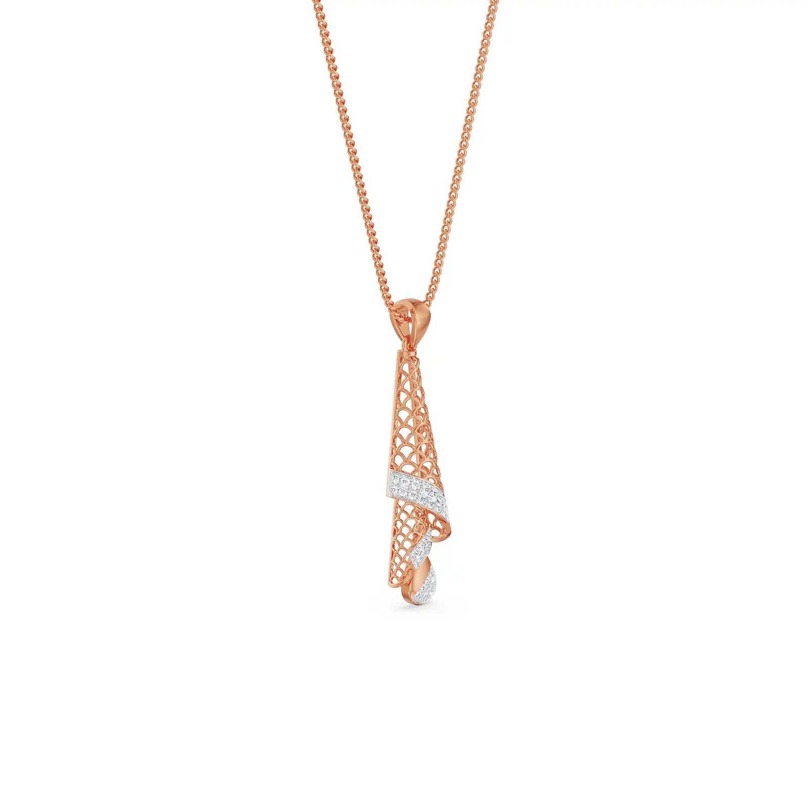 Opulent Diamond Drop Pendant side view