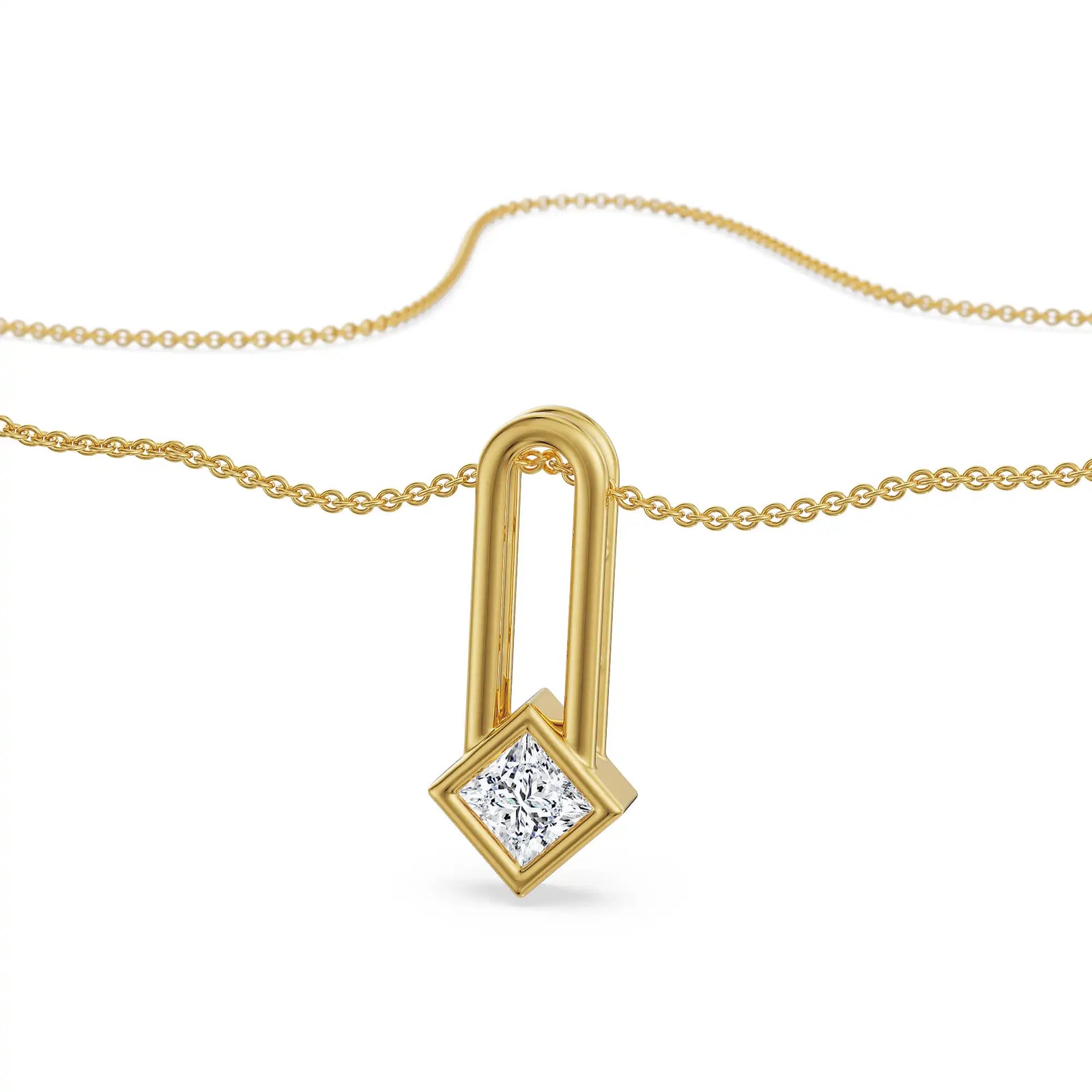 Anchor Princess Lab Grown Diamond Pendant - Front view