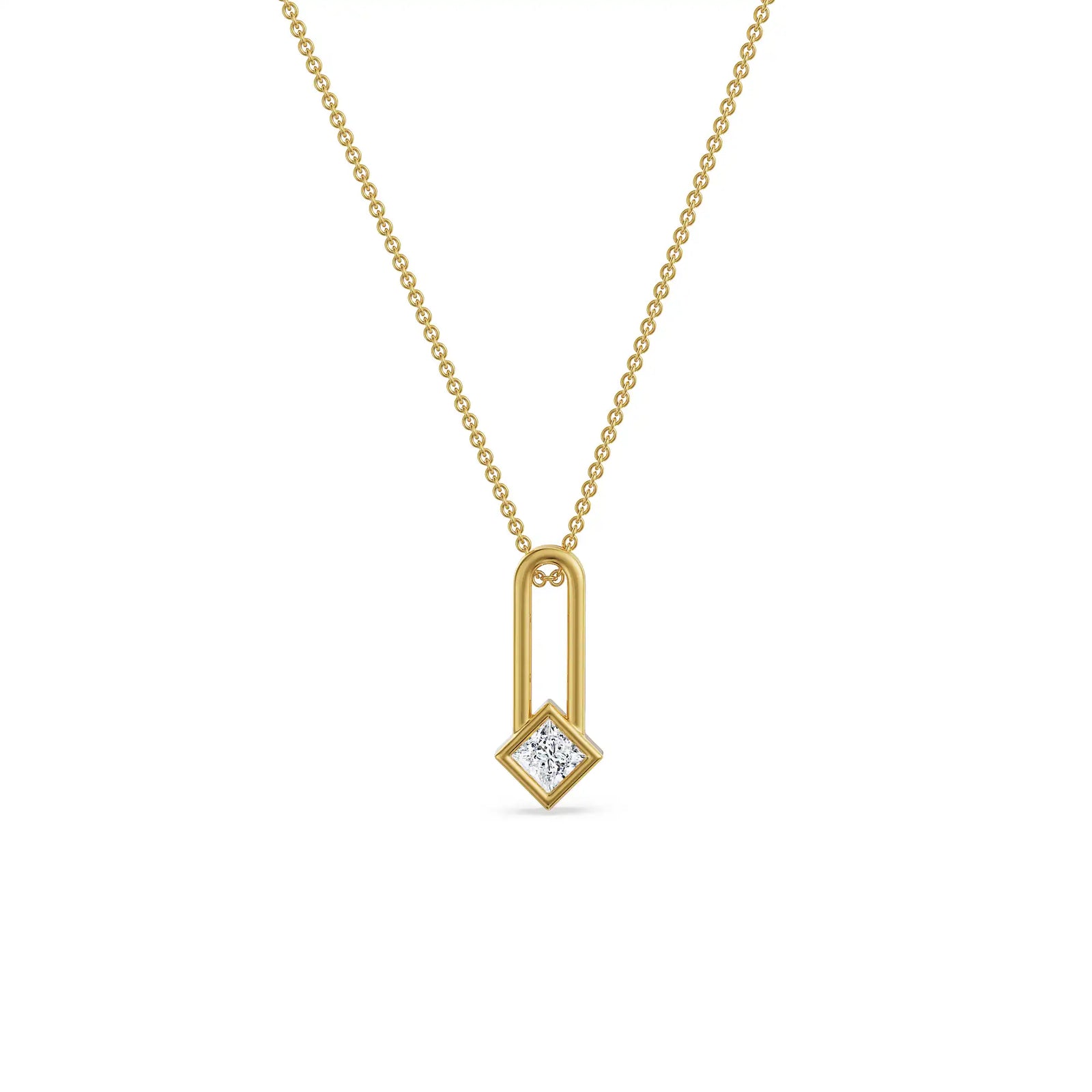 Anchor Princess Lab Grown Diamond Pendant - Prospective view