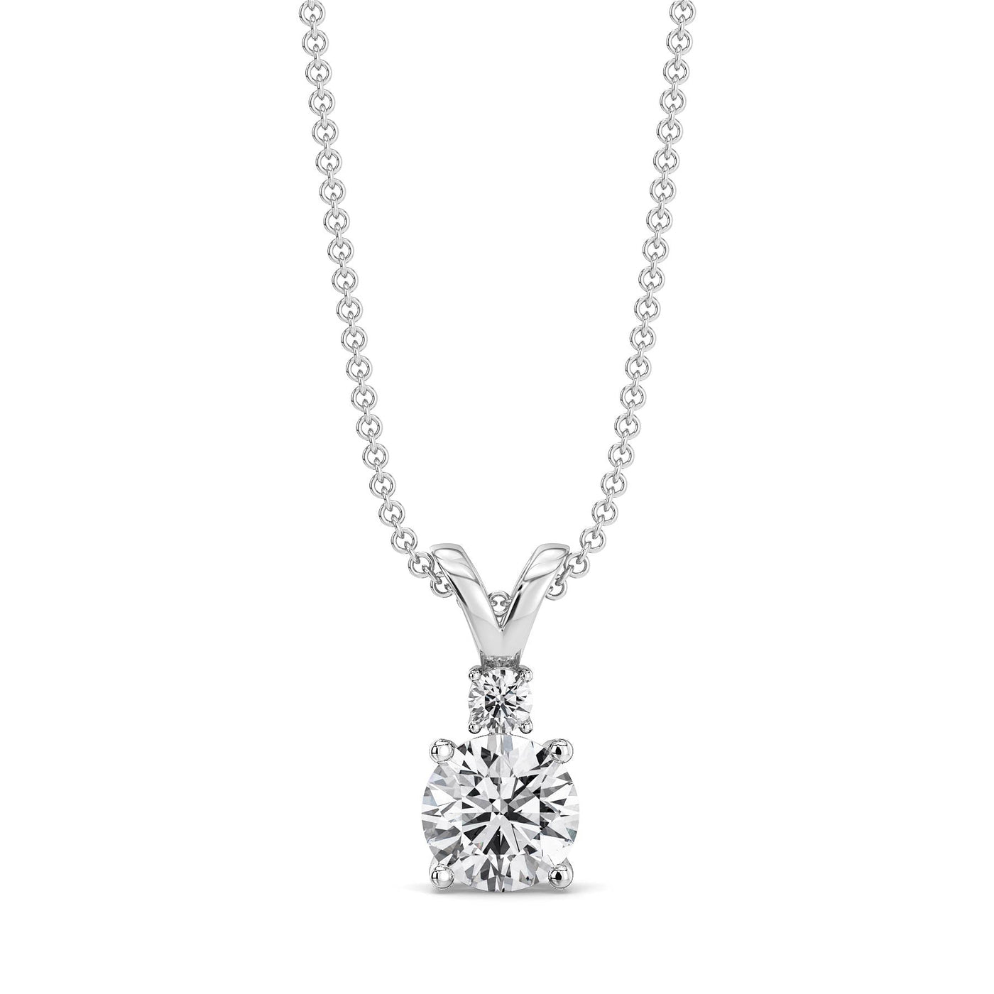 Dual Solitaire Lab Grown Diamond Pendant 9KT