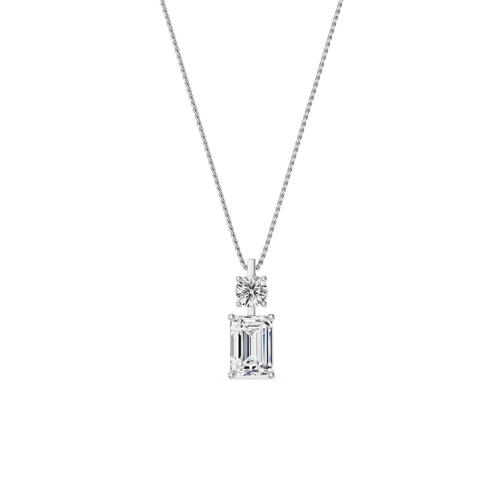 Ethereal Radiance Lab Grown Diamond Pendant - perspective view