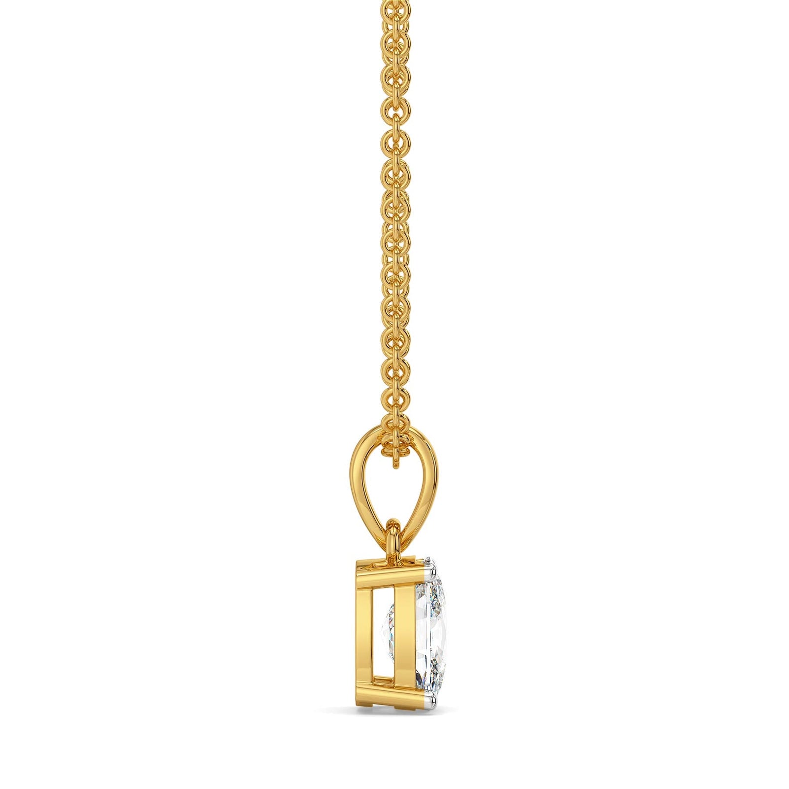 1 CT Cushion Lab Grown Diamond Solitaire Pendant 9KT