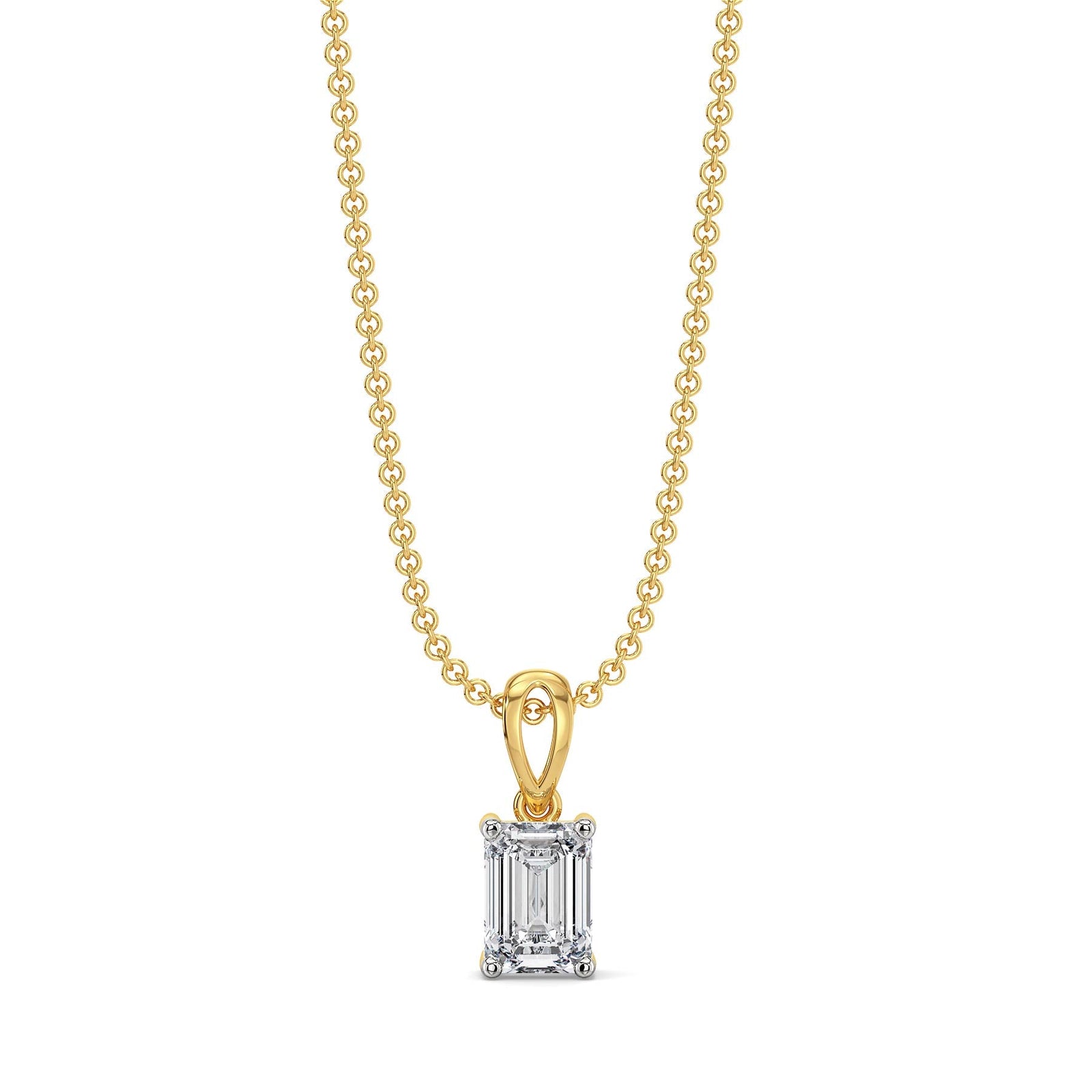 1 CT Elite Emerald Lab Grown Diamond Pendant - front view