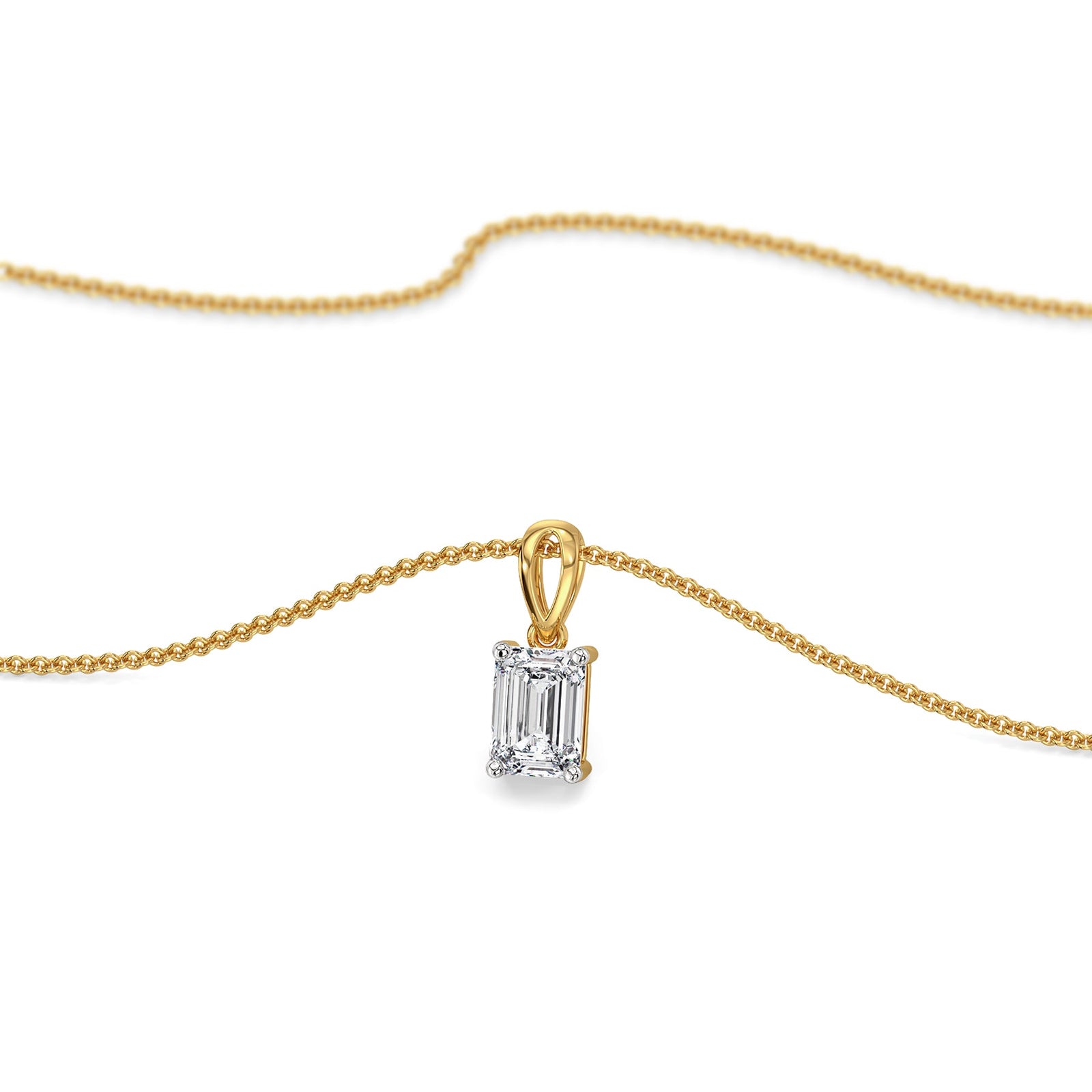 1 CT Elite Emerald Lab Grown Diamond Pendant - perspective view