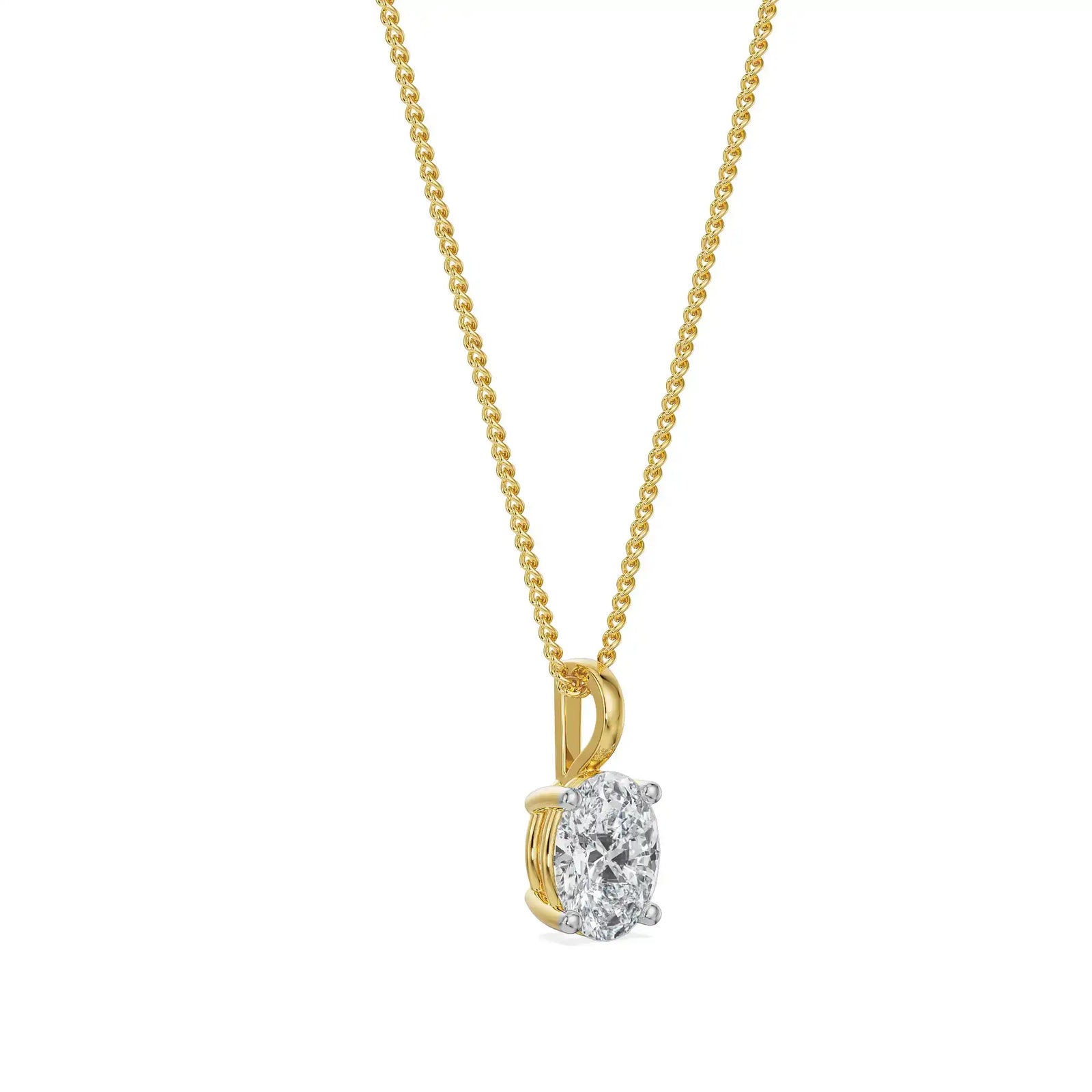 0.5 CT Oval Lab Grown Diamond Pendant - Right View