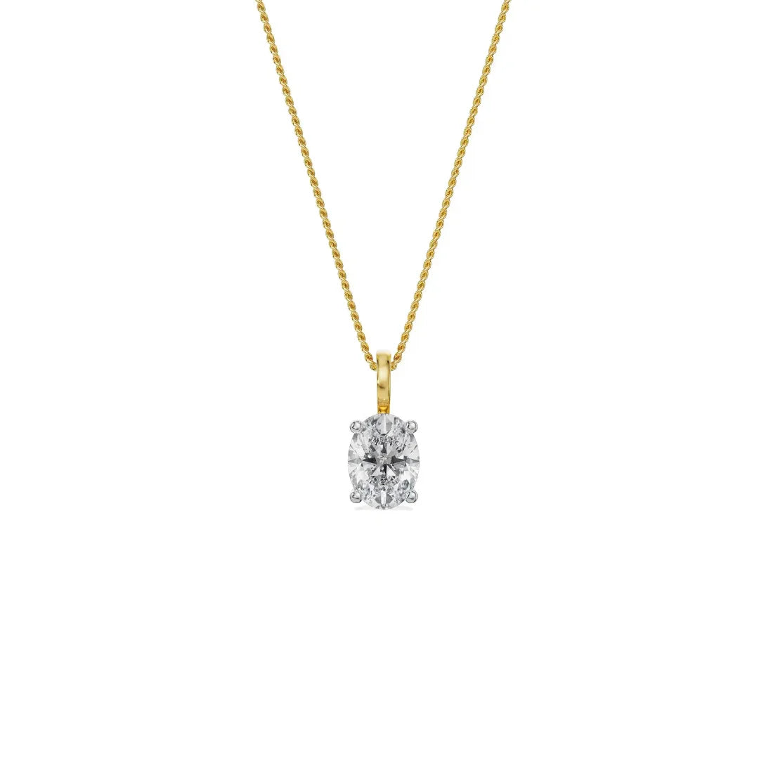 0.5 CT Oval Lab Grown Diamond Pendant 9KT