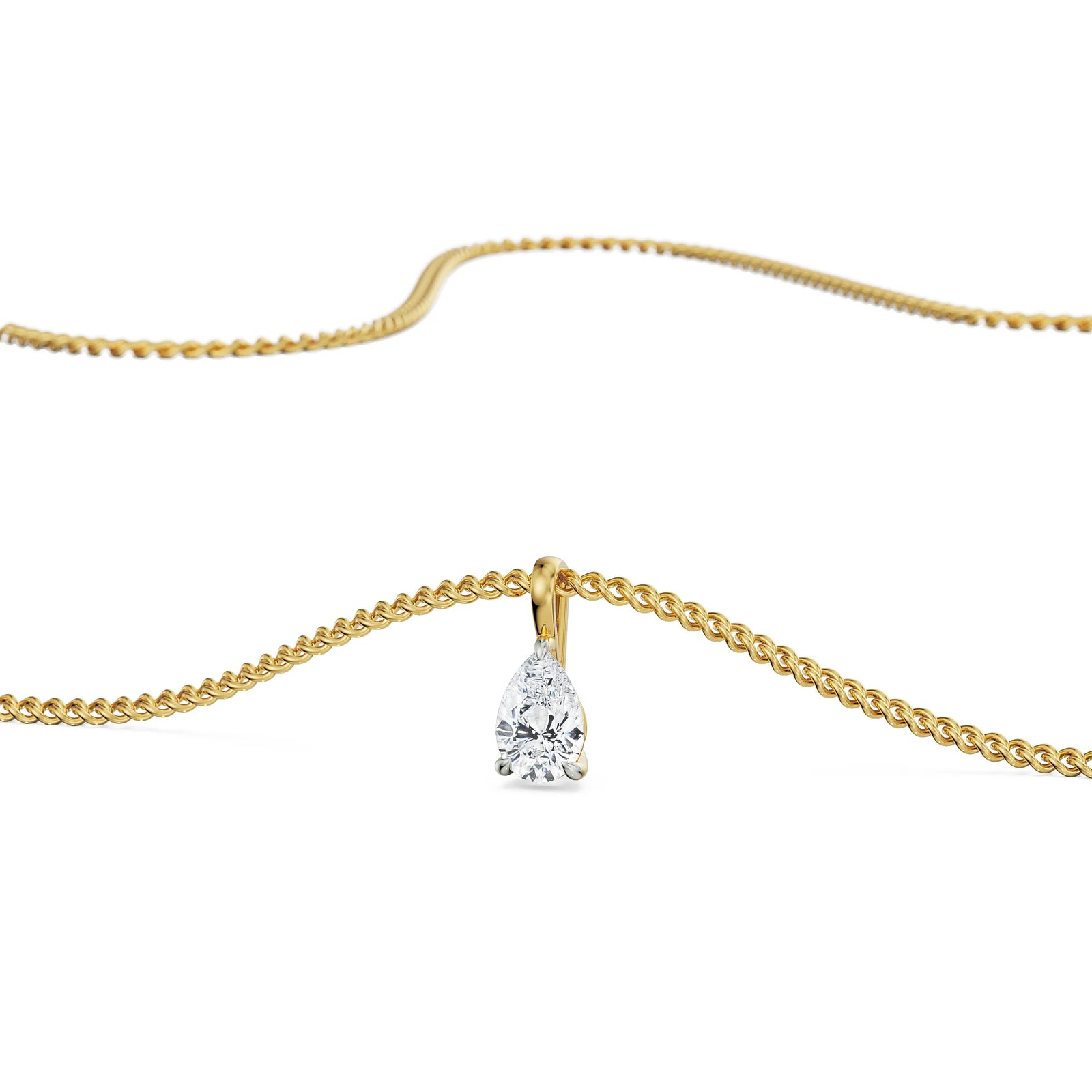 1 CT Pear Lab Grown Diamond Pendant - Top View