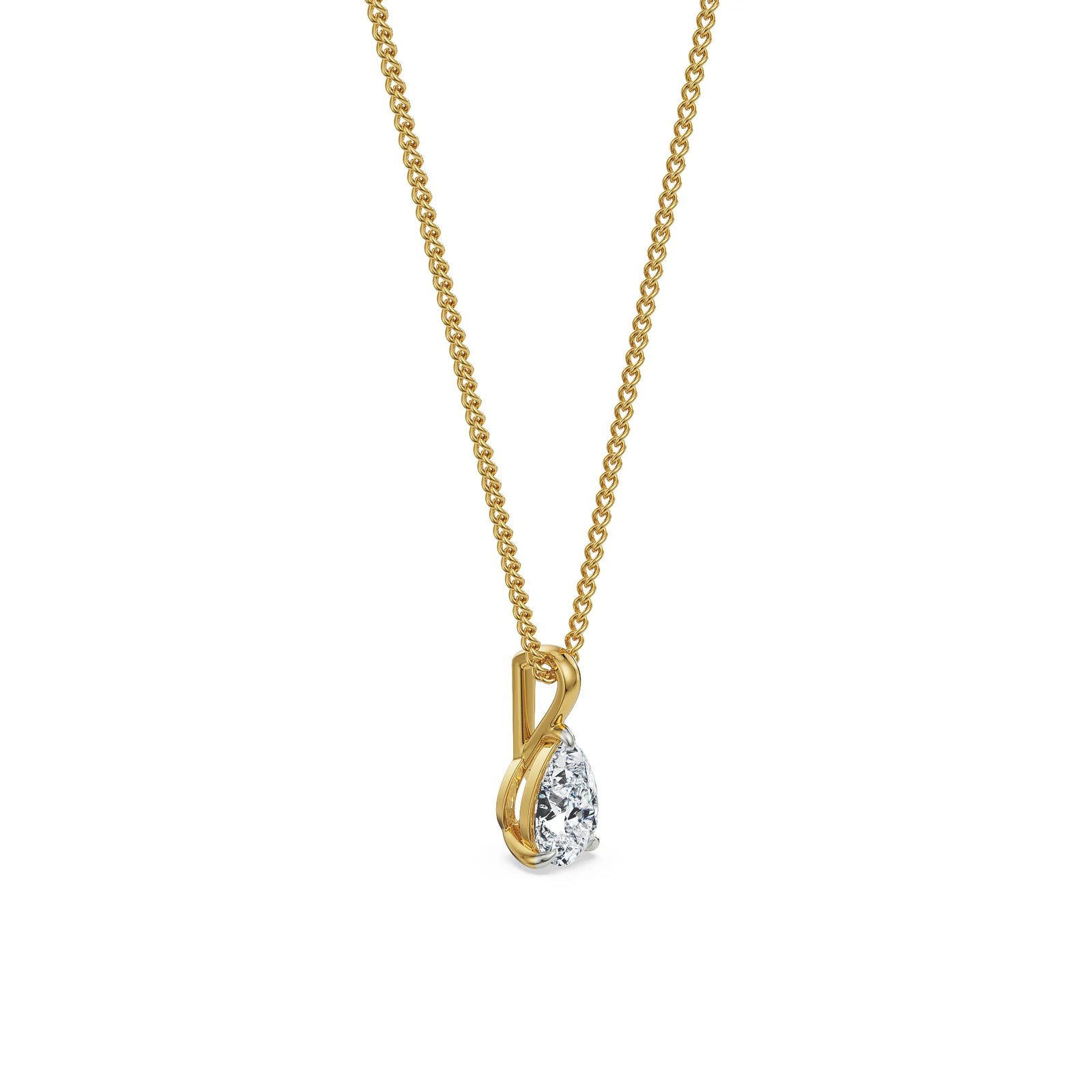 2 CT Pear Lab Grown Diamond Pendant - Right View