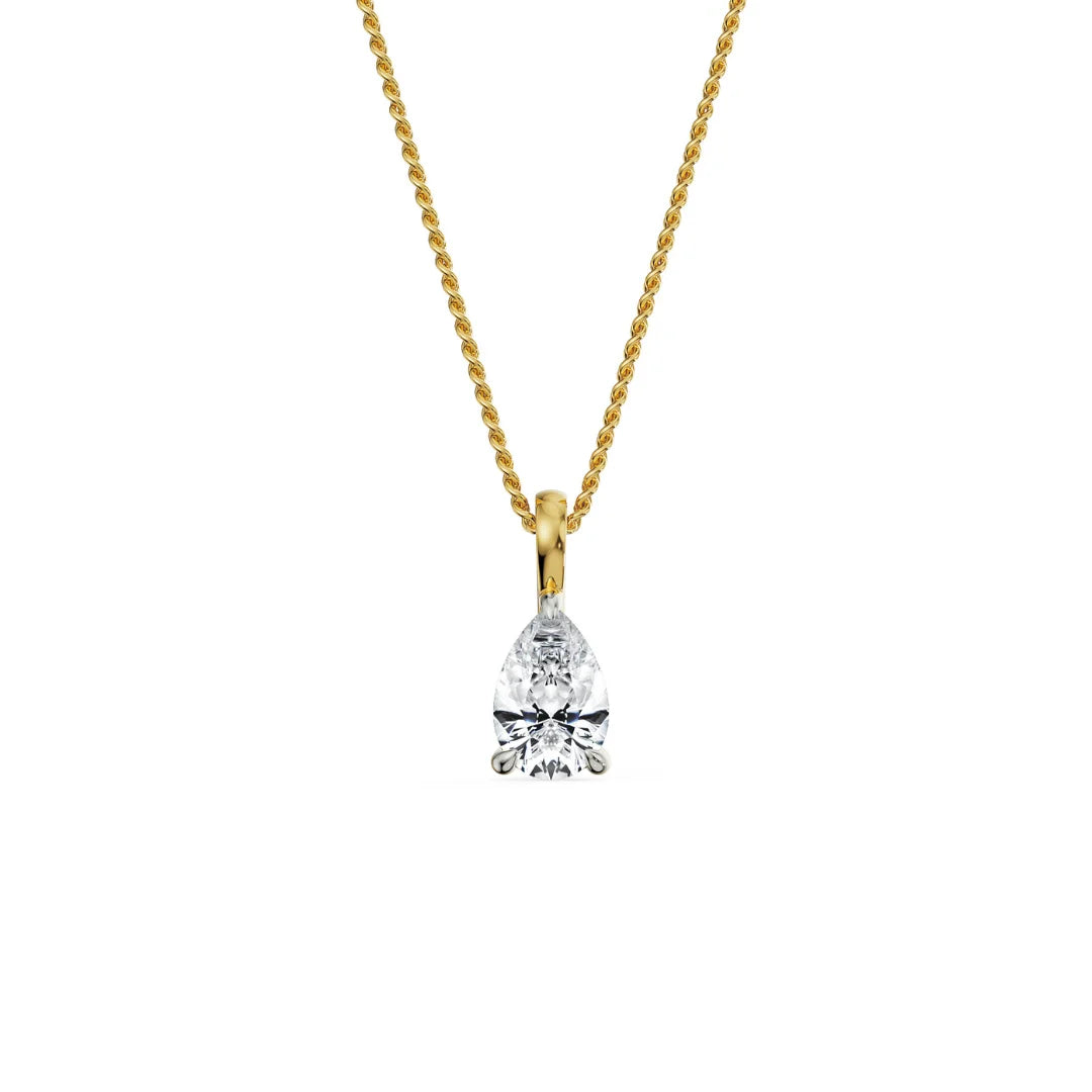 2 CT Pear Lab Grown Diamond Pendant 9KT