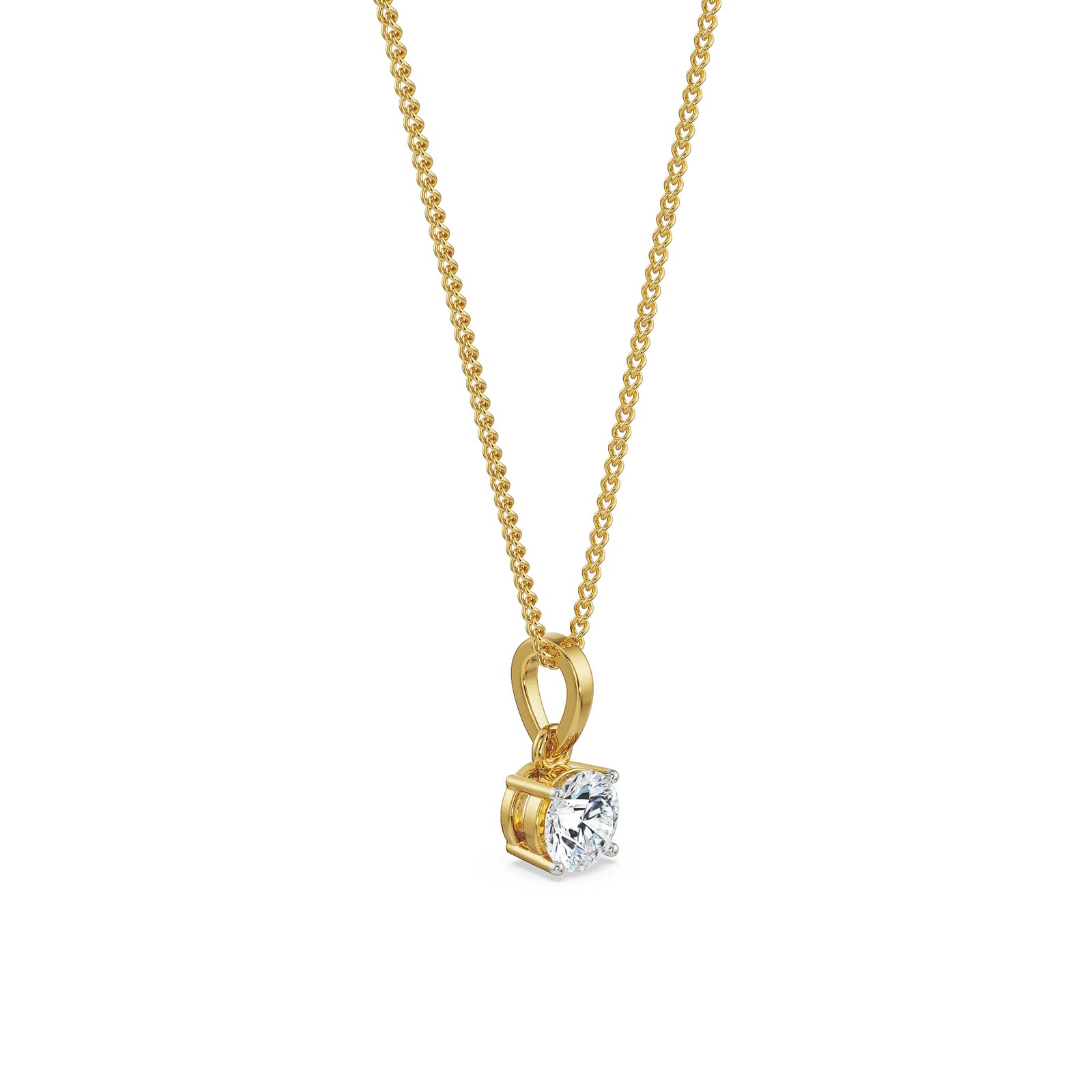 1 CT Round Lab Grown Diamond Pendant - Right View