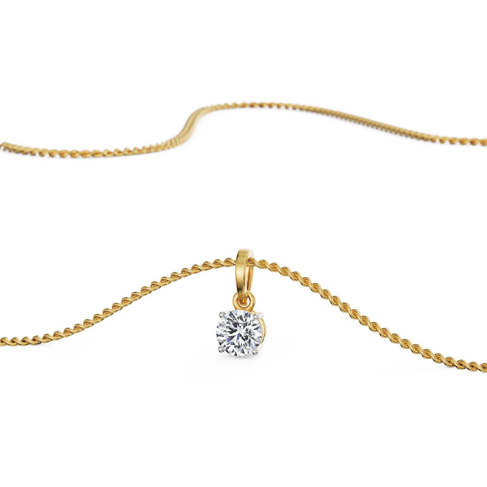 1.5 CT Round Lab Grown Diamond Pendant - Top View