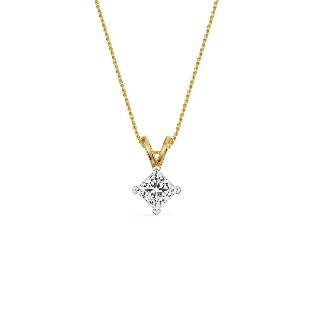 1.5 CT Princess Lab Grown Diamond Pendant 9KT