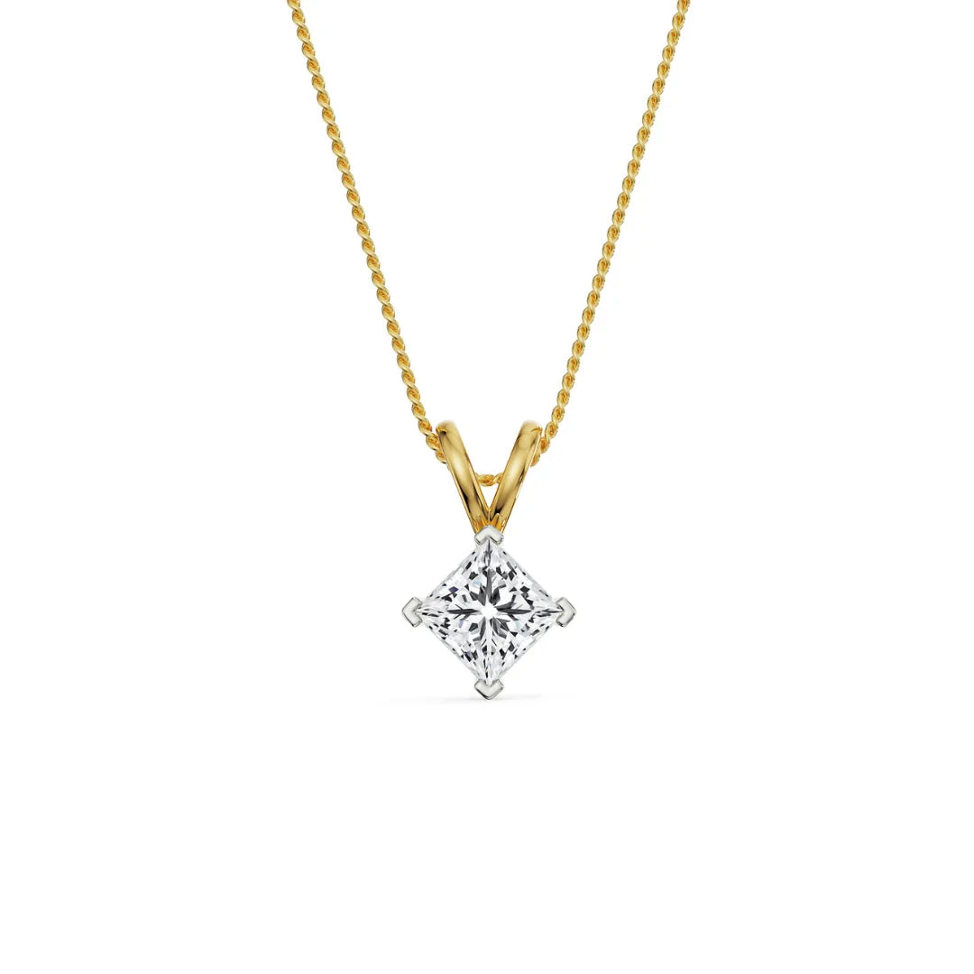 2 CT Princess Lab Grown Diamond Pendant