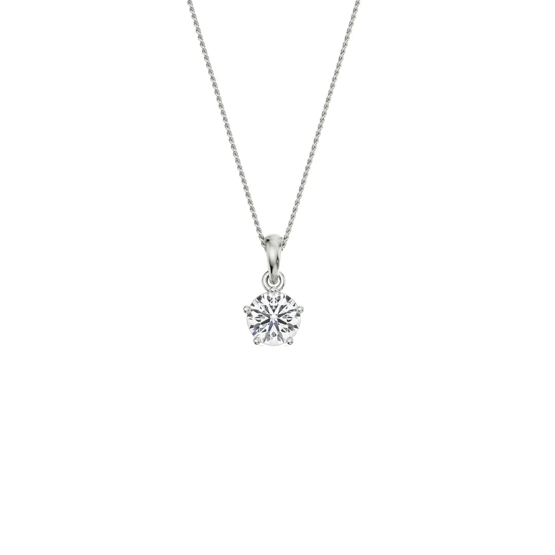 0.5 CT Bright Round Lab Diamond Pendant 9KT