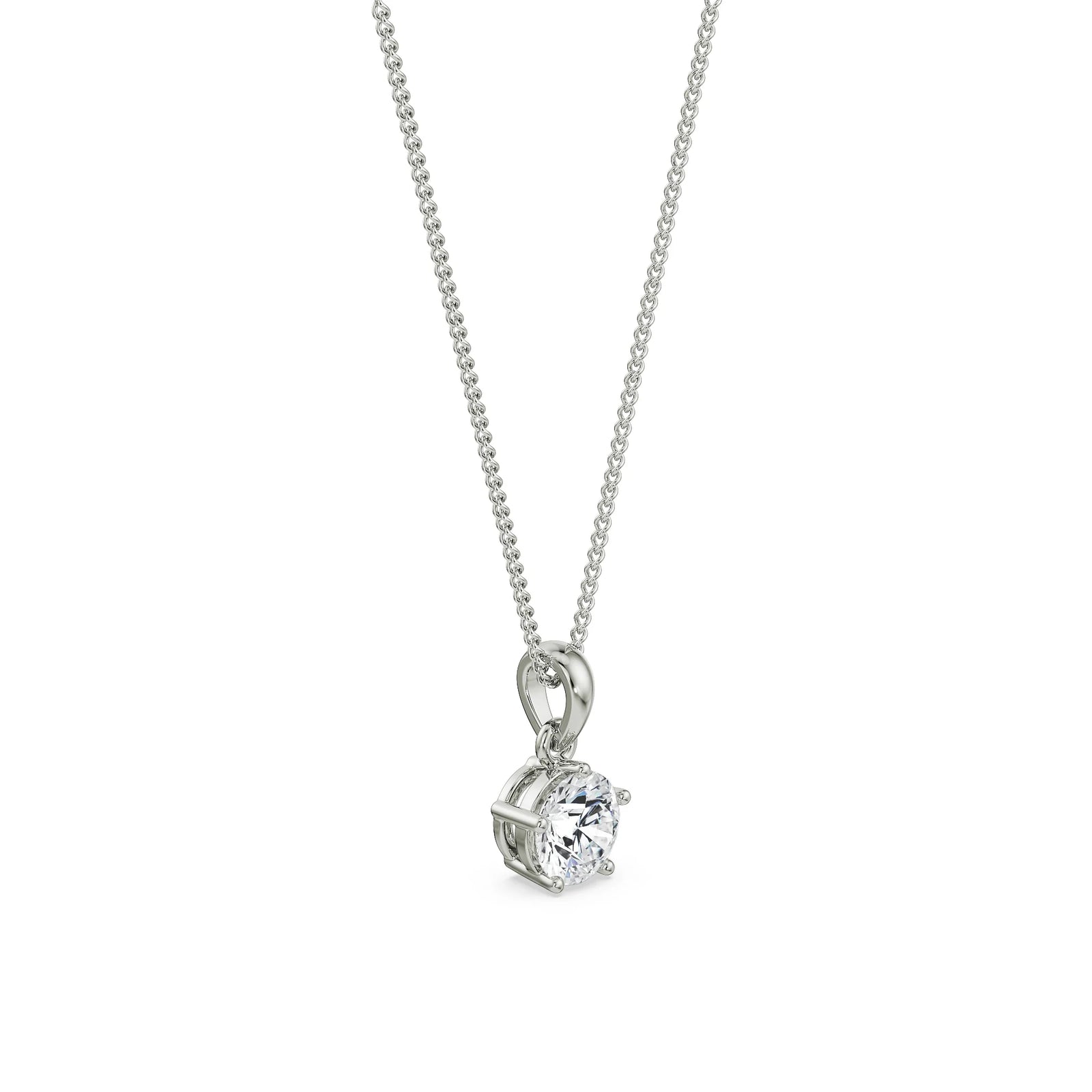 1.5 CT Bright Round Lab Grown Diamond Pendant - Right view