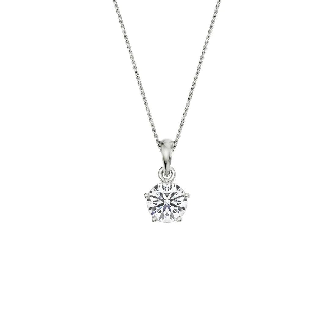 1.5 CT Bright Round Lab Grown Diamond Pendant