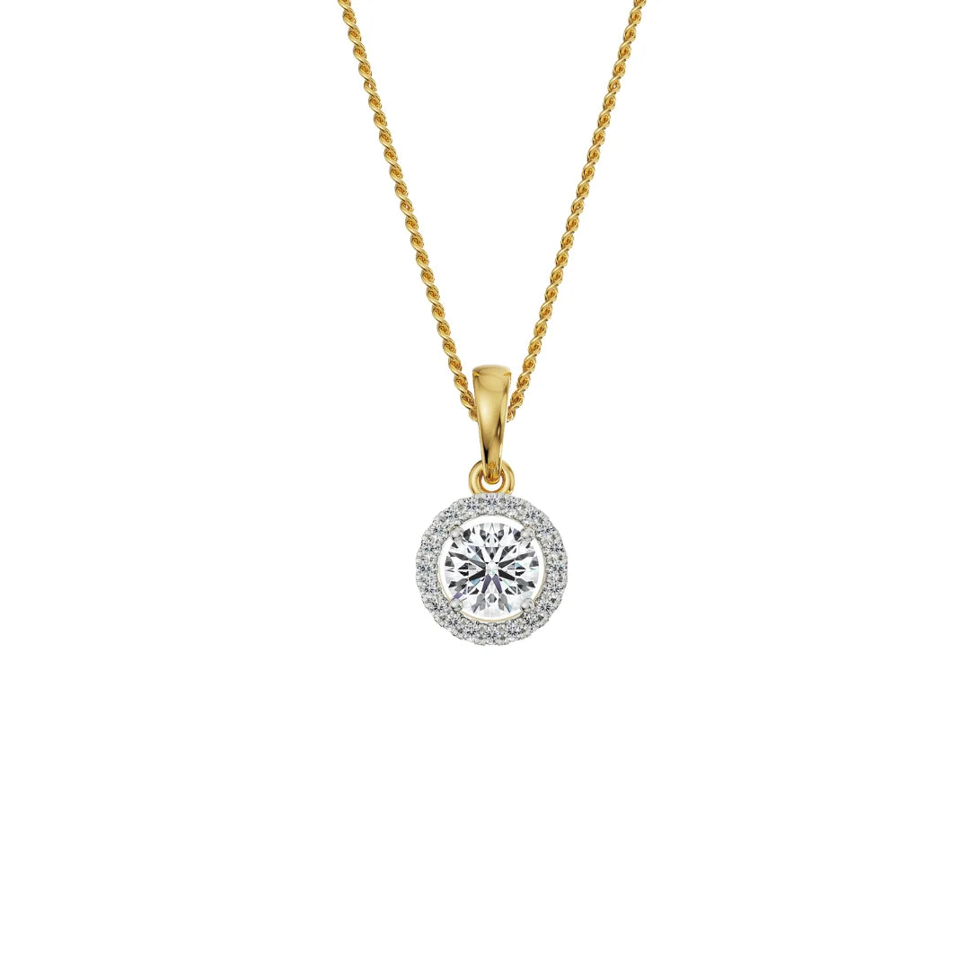 1.5 CT Bianca Halo Round Lab Diamond Pendant- front view
