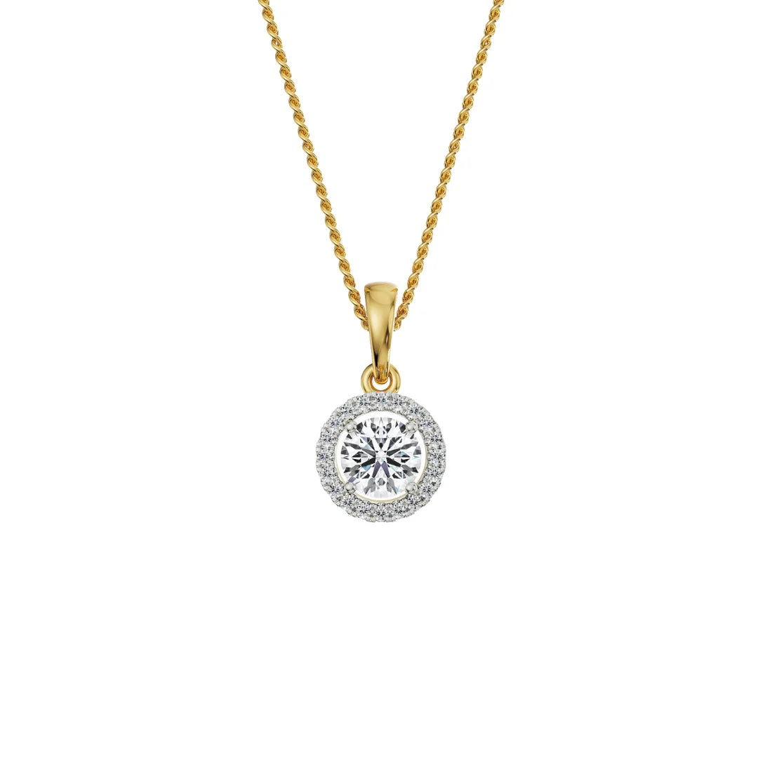 2 CT Bianca Halo Round Lab Diamond Pendant 9KT