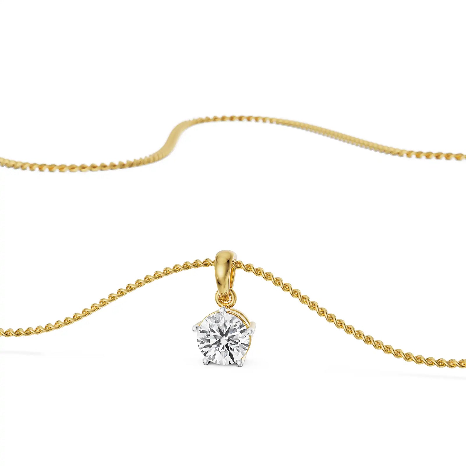 Five Prong 0.5 CT Lab Grown Diamond Pendant - Top View