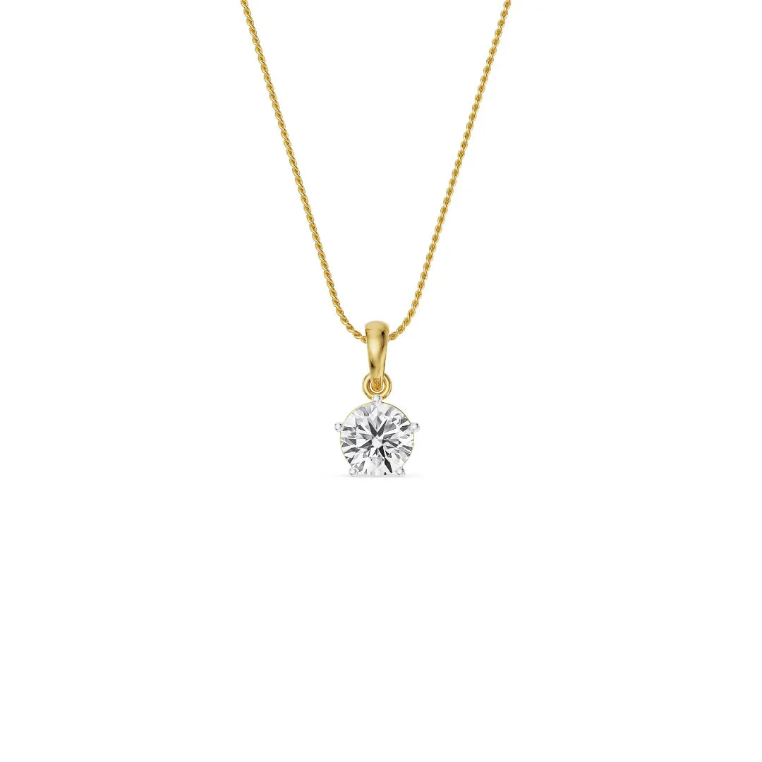 Five Prong 0.5 CT Lab Grown Diamond Pendant 9KT