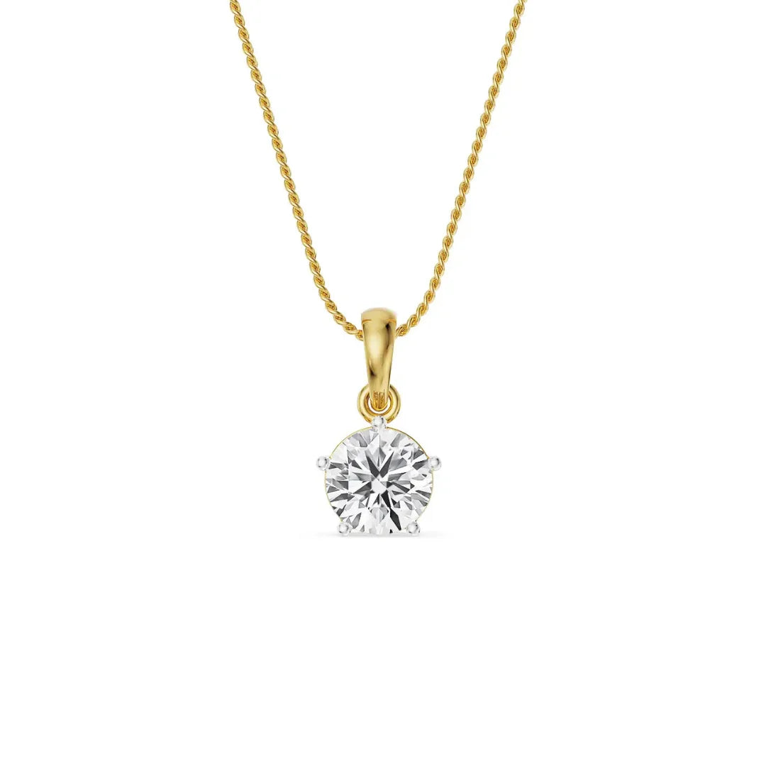Five Prong 2 CT Lab Grown Diamond Pendant 9KT