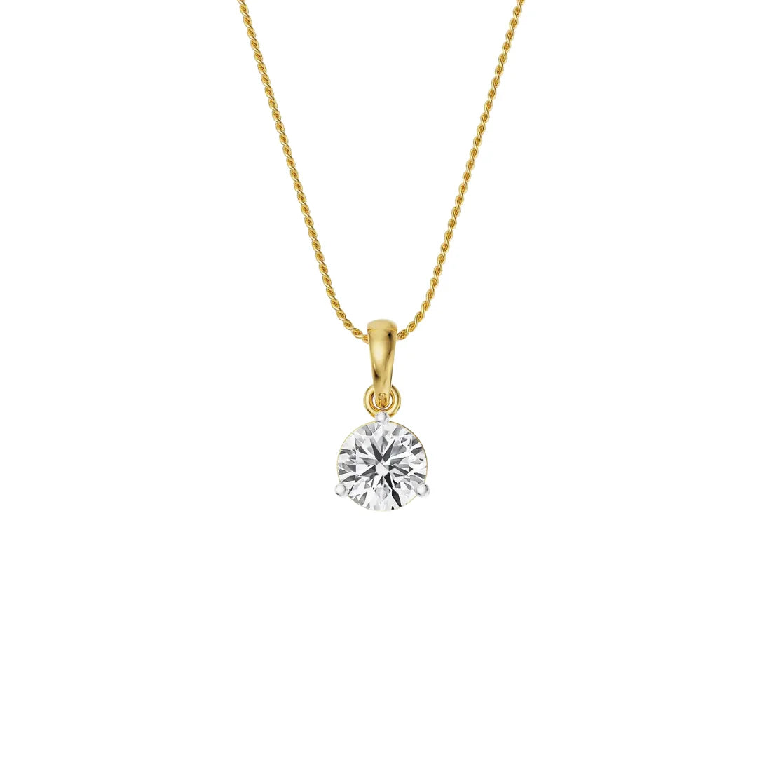 Three Prong 1.5 CT Lab Grown Diamond Pendant