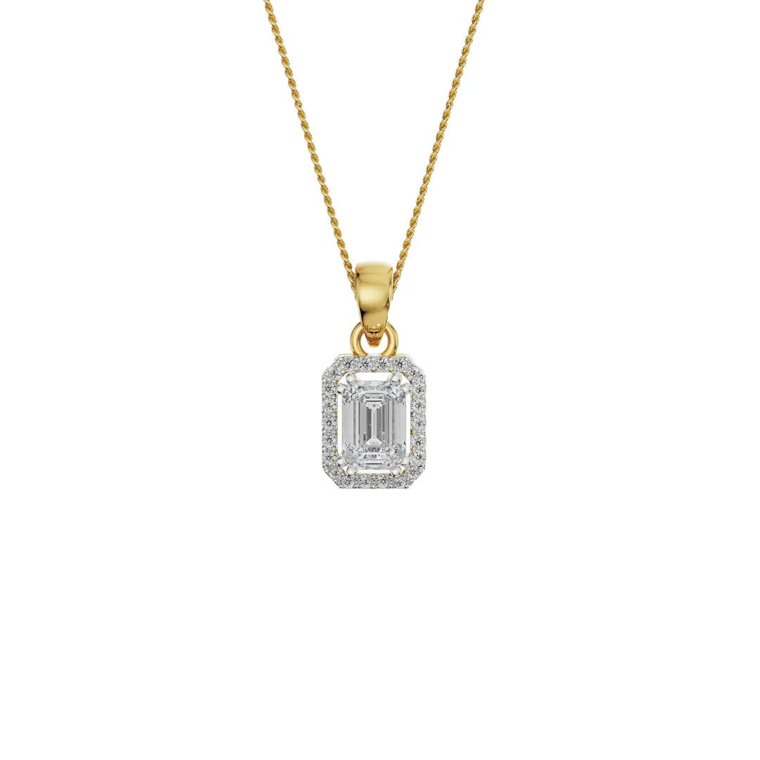 1.5 CT Emerald Lab Diamond Pendant- front view
