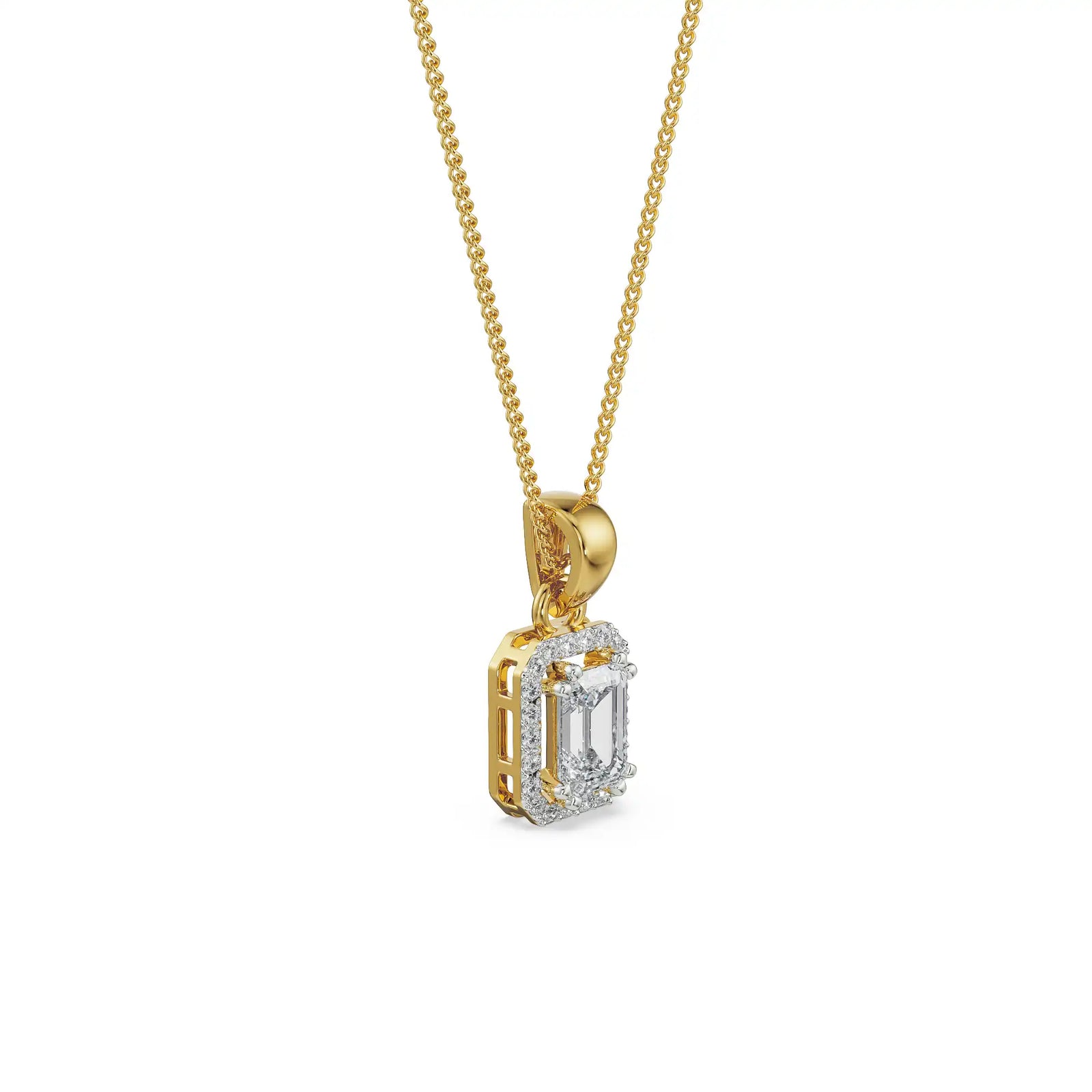 2 CT Picasa Emerald Lab Diamond Pendant - Right View