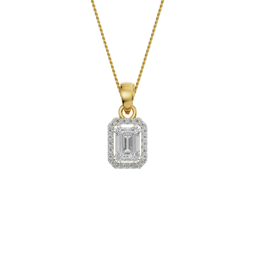 2 CT Picasa Emerald Lab Diamond Pendant 9KT