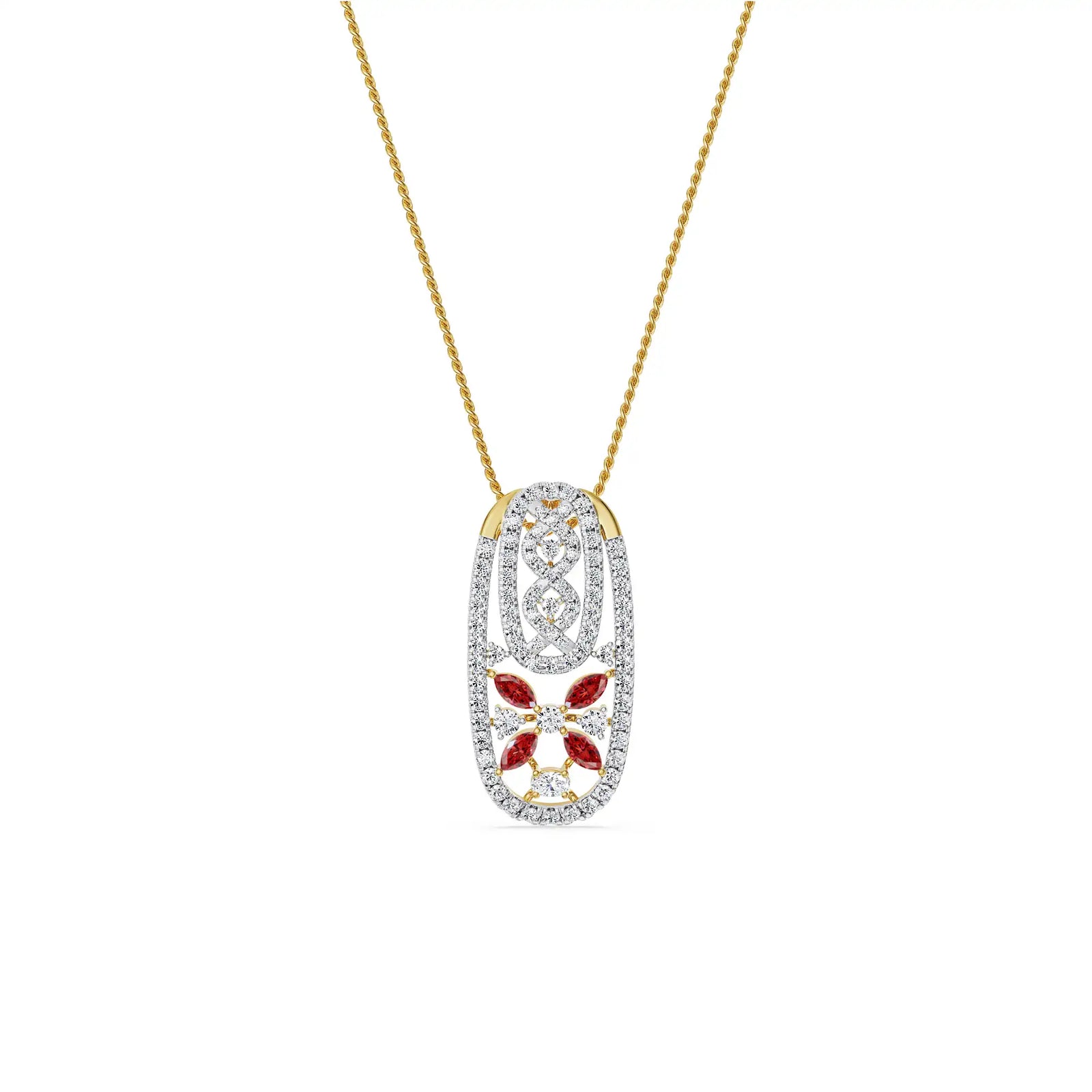 Tira Lab Grown Diamond Pendant - perspective view