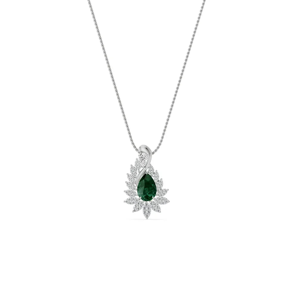 Geneva Emerald Lab Diamond Drop Pendant_in_stock