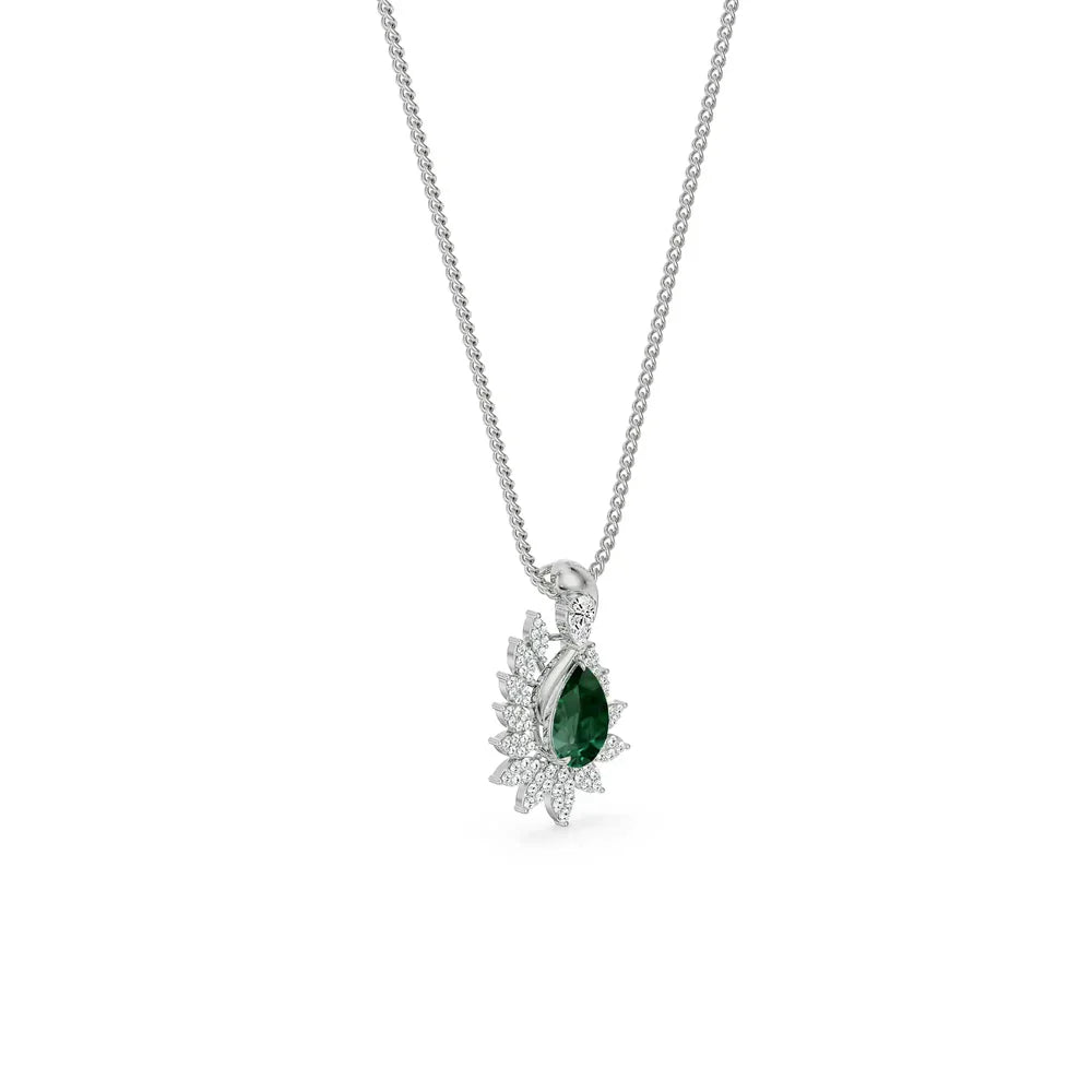 Geneva Emerald Lab Diamond Drop Pendant_in_stock