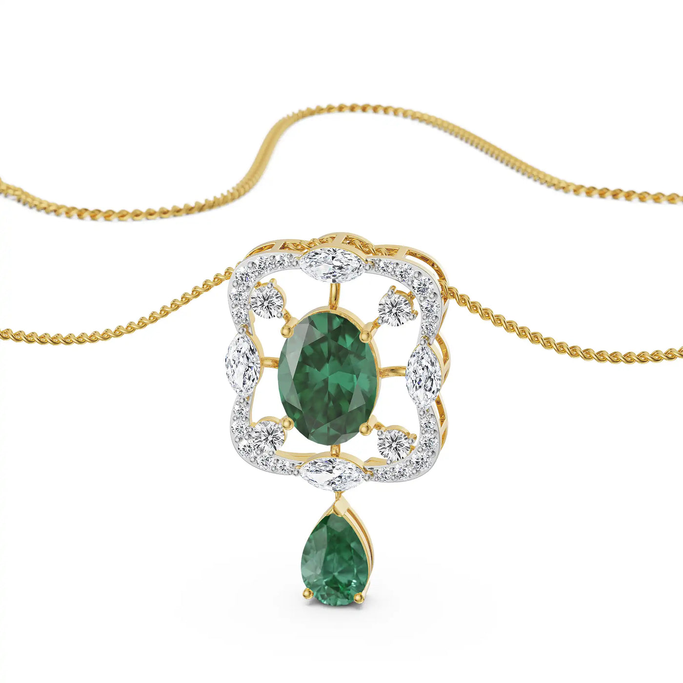 Romi Emerald Lab Diamond Pendant 9KT