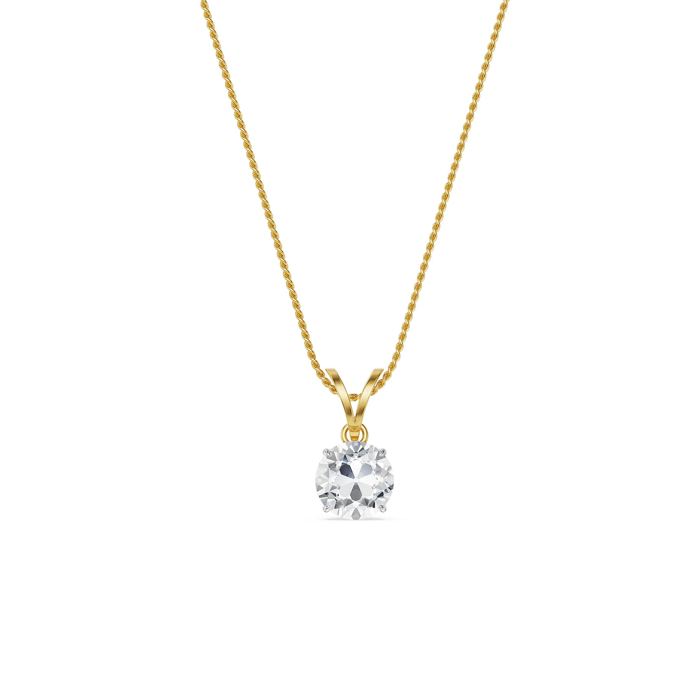 Old European Cut Lab Grown Diamond Pendant