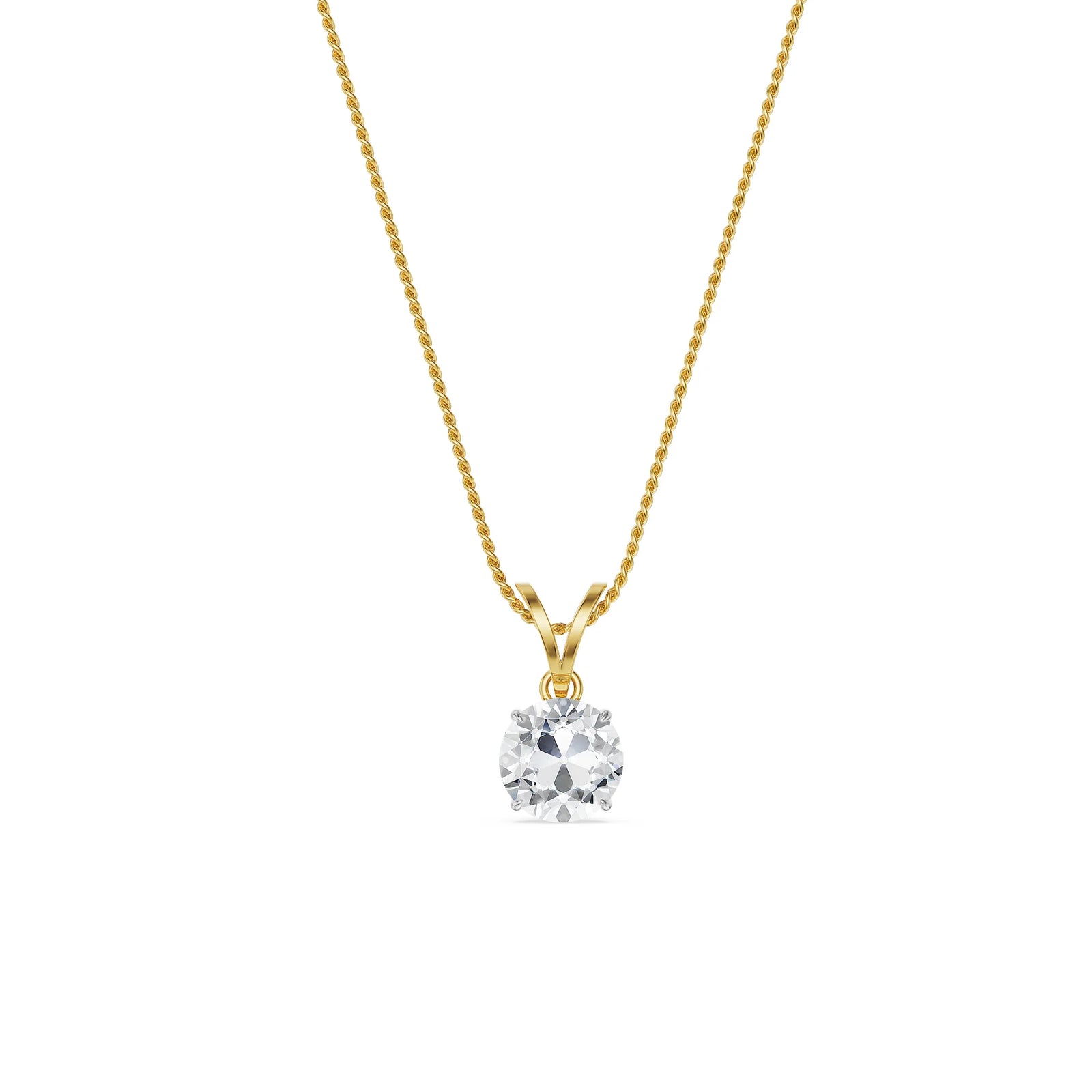 Hidden Halo Lab Grown Diamond Solitaire Pendant - front view