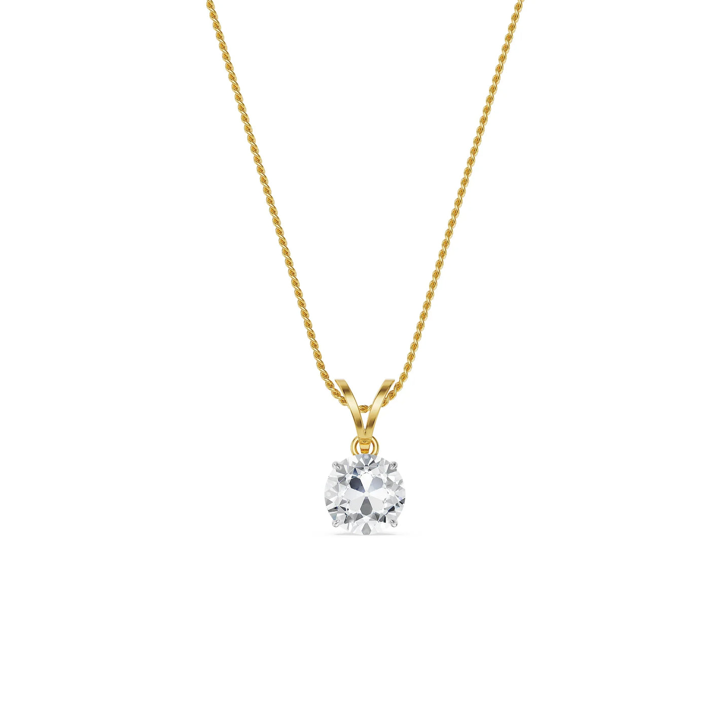 Old European Cut Lab Grown Diamond Pendant 9KT
