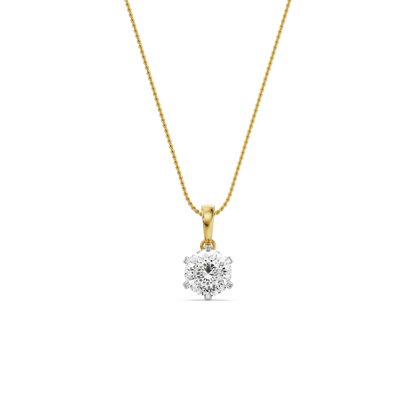 Portuguese Cut Solitaire Lab Grown Diamond Pendant