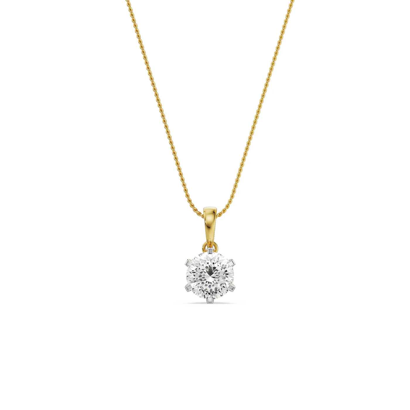 Portuguese Cut Solitaire Lab Grown Diamond Pendant 9KT
