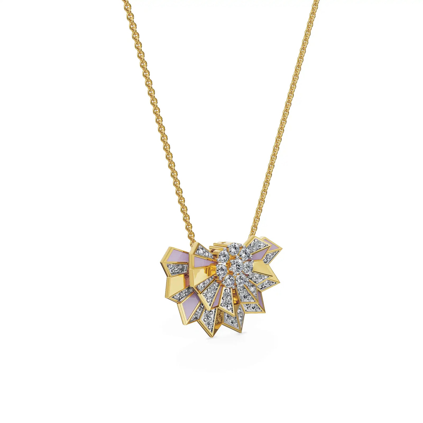 Lilac Prism Lab Grown Diamond Pendant - side view