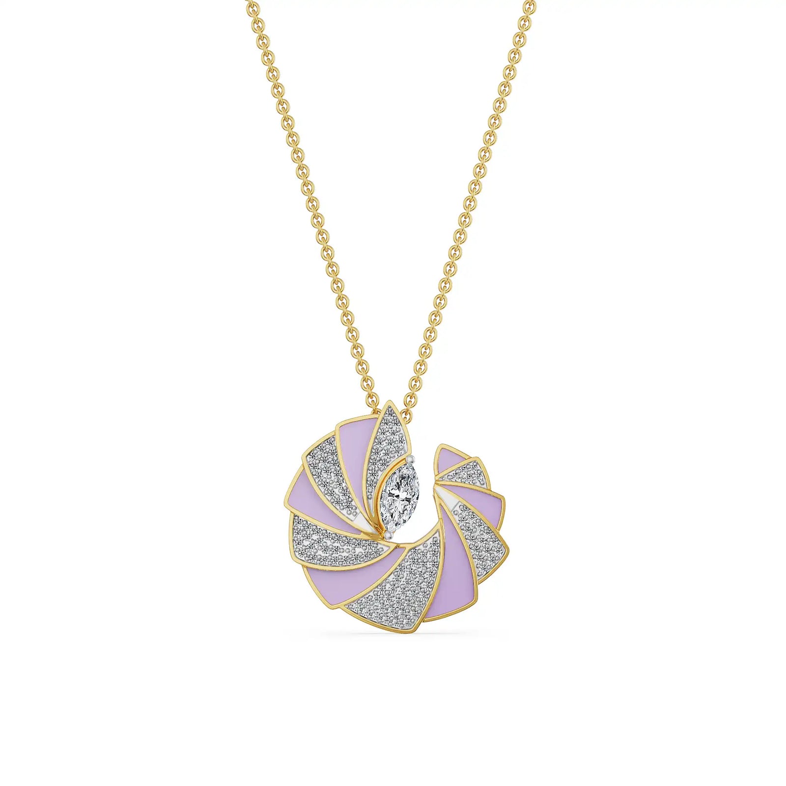 Opaline Orbit Lab Grown Diamond Pendant - front view