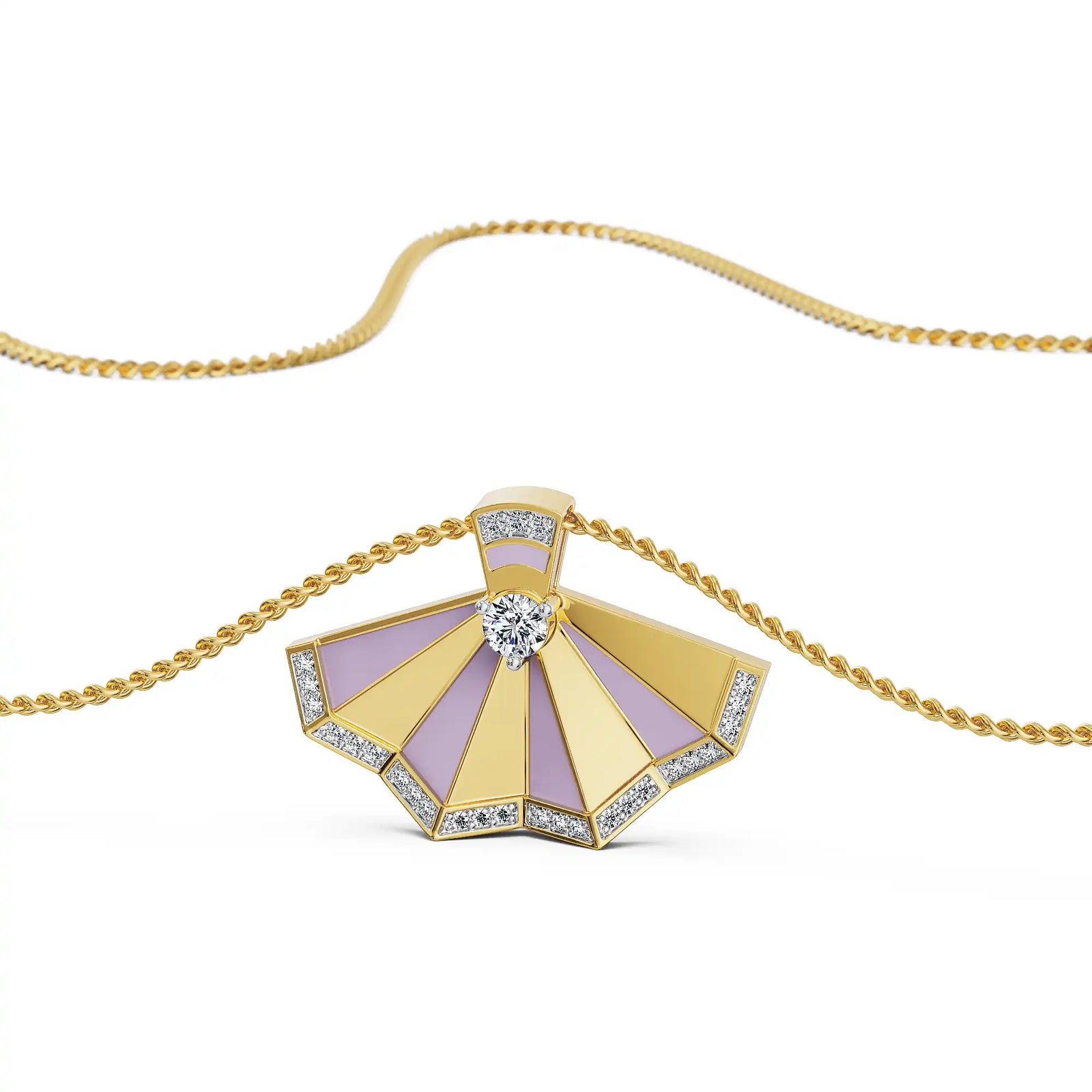 Lavender Gleam Lab Grown Diamond Pendant - front view