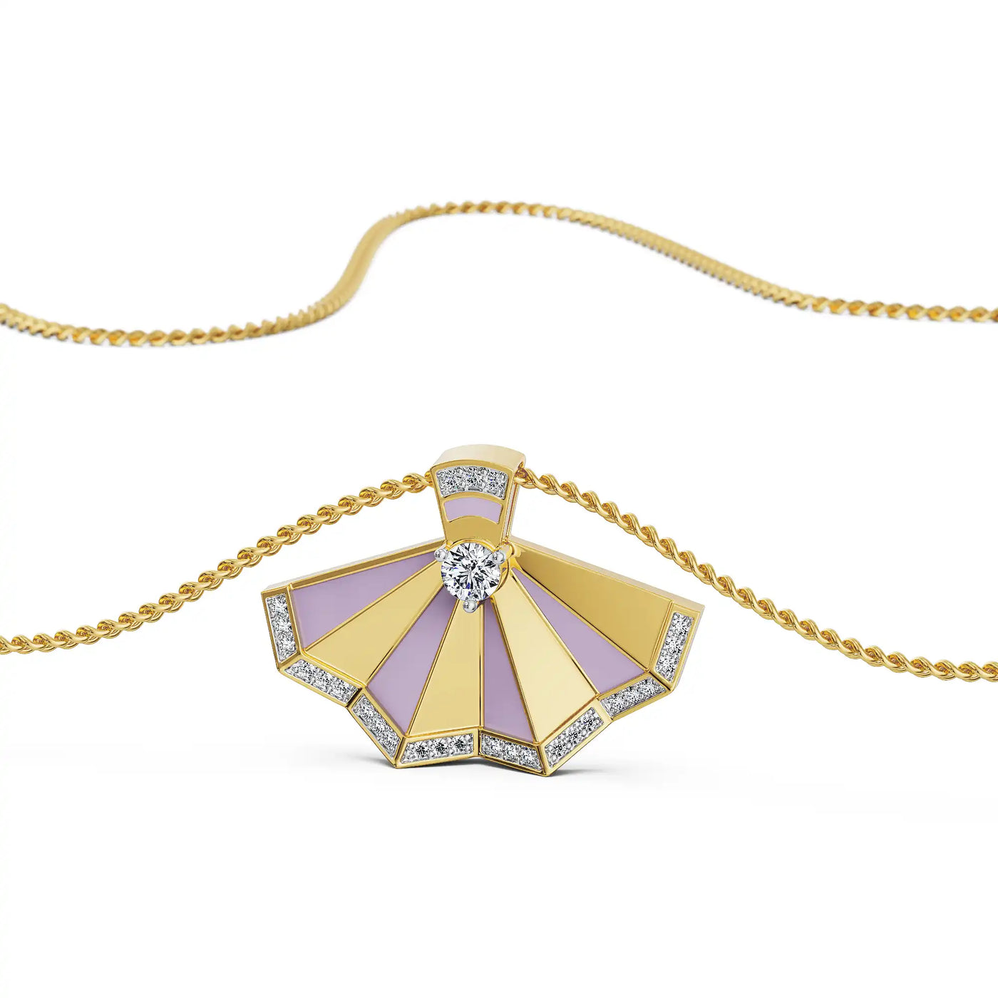 Lavender Gleam Lab Grown Diamond Pendant 9KT