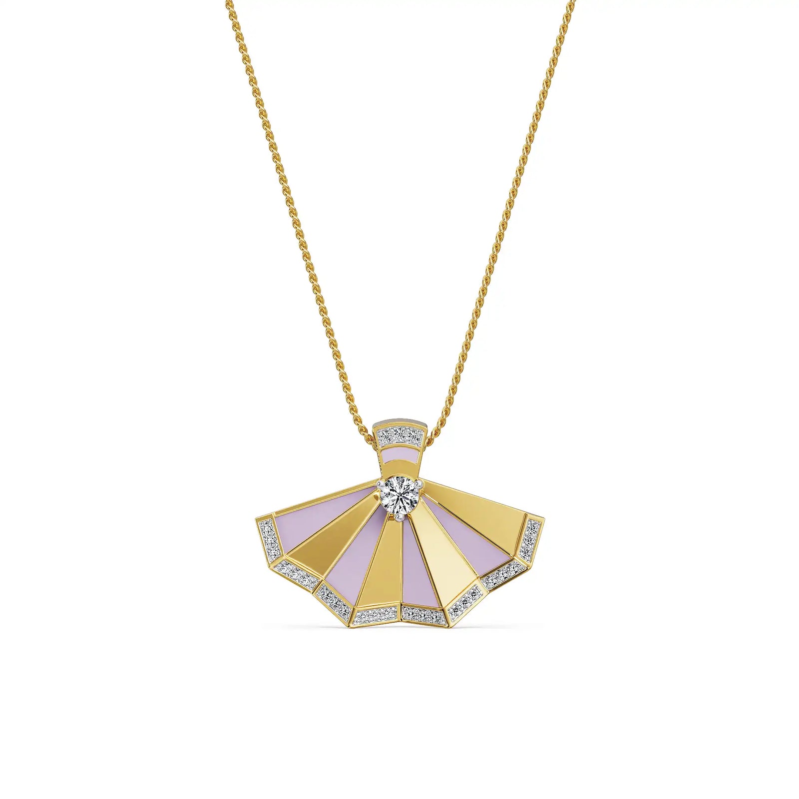 Lavender Gleam Lab Grown Diamond Pendant - top view