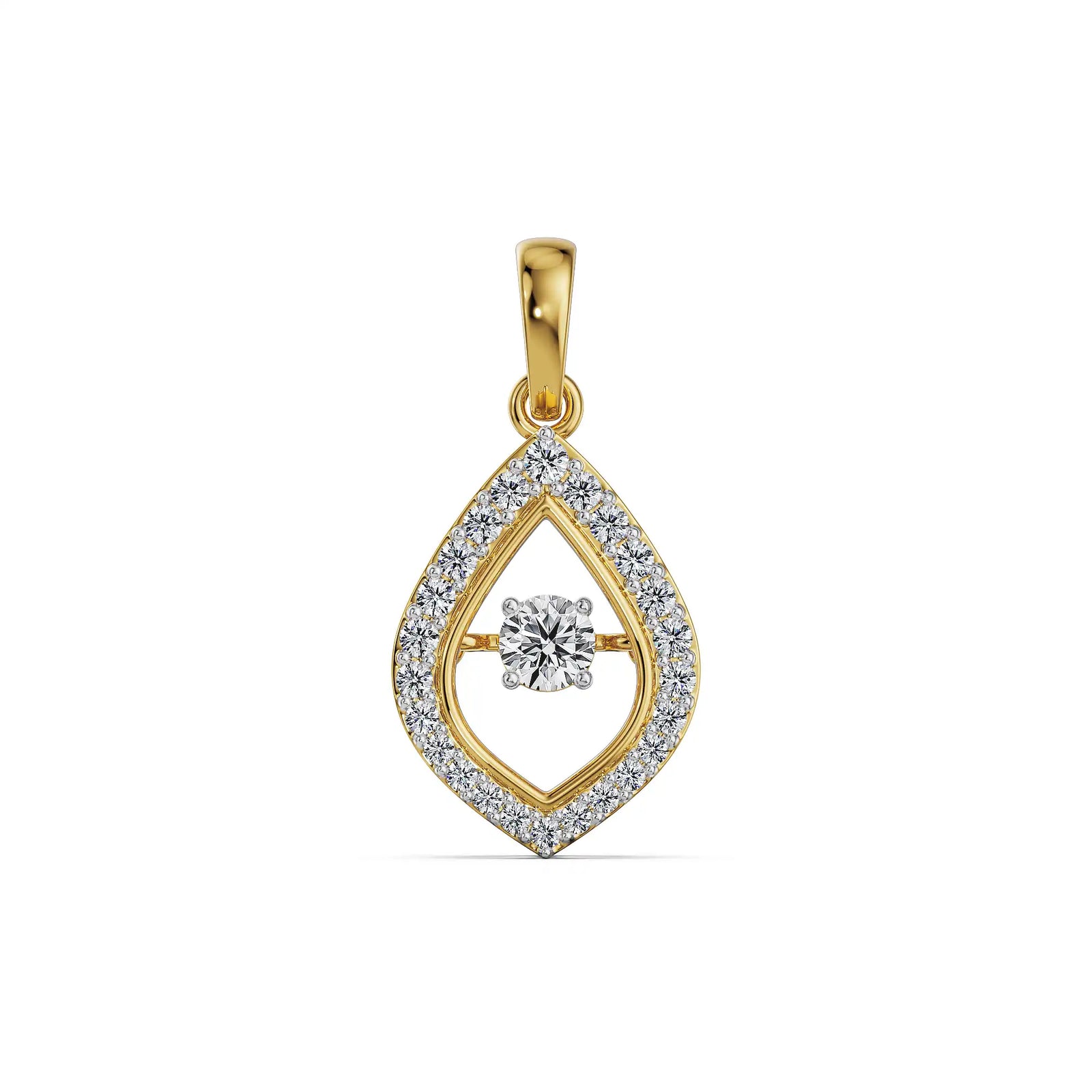 Dancing Diamond Lab Grown Pendant - Perspective view