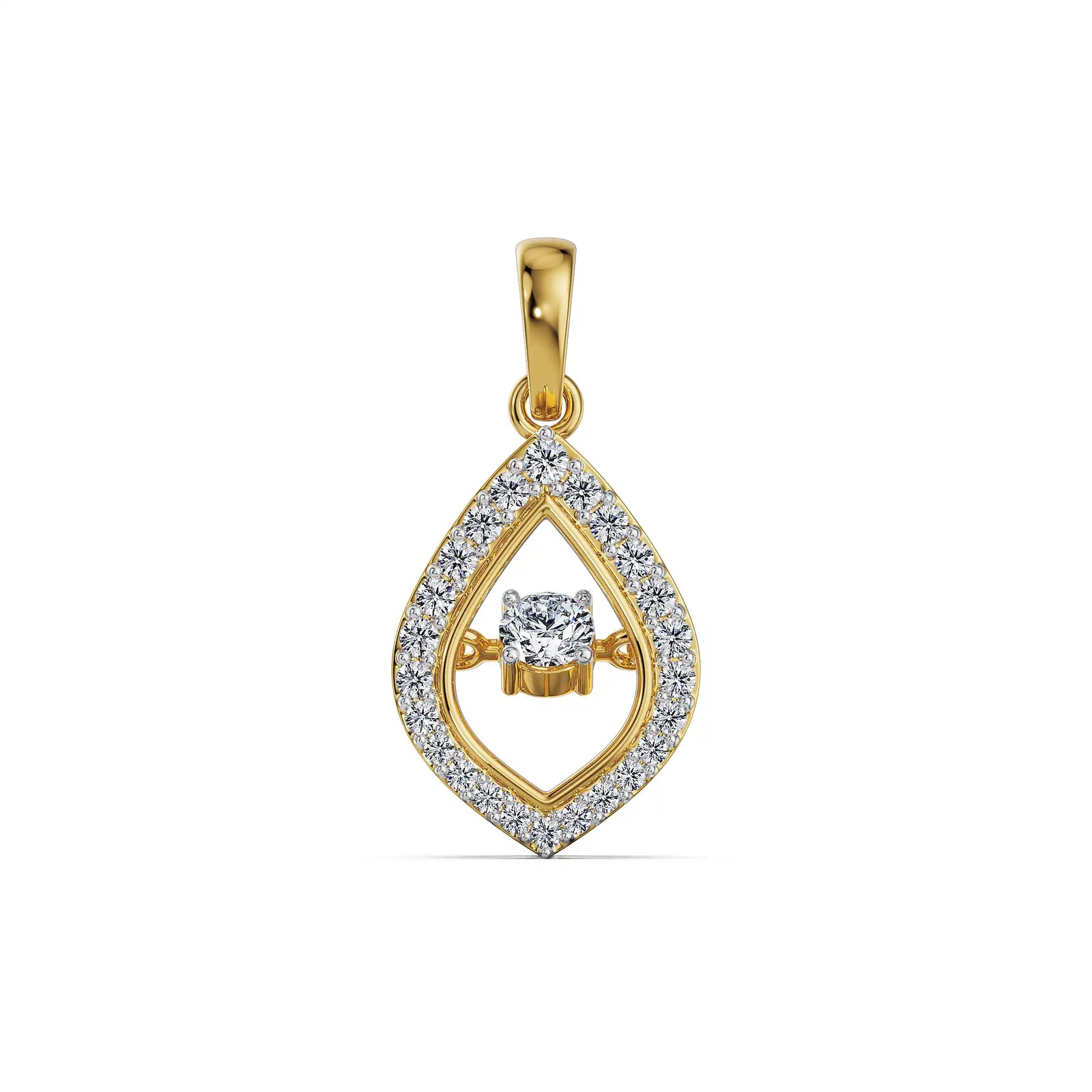 Dancing Diamond Lab Grown Pendant - top view